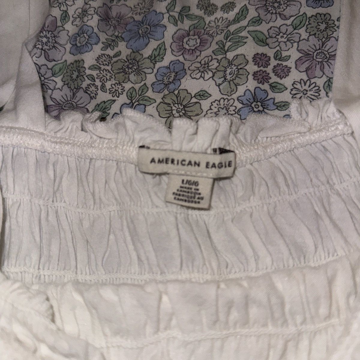 American Eagle Outfitters White cropped tank Size L / US 10 / IT 46 - 1 Thumbnail