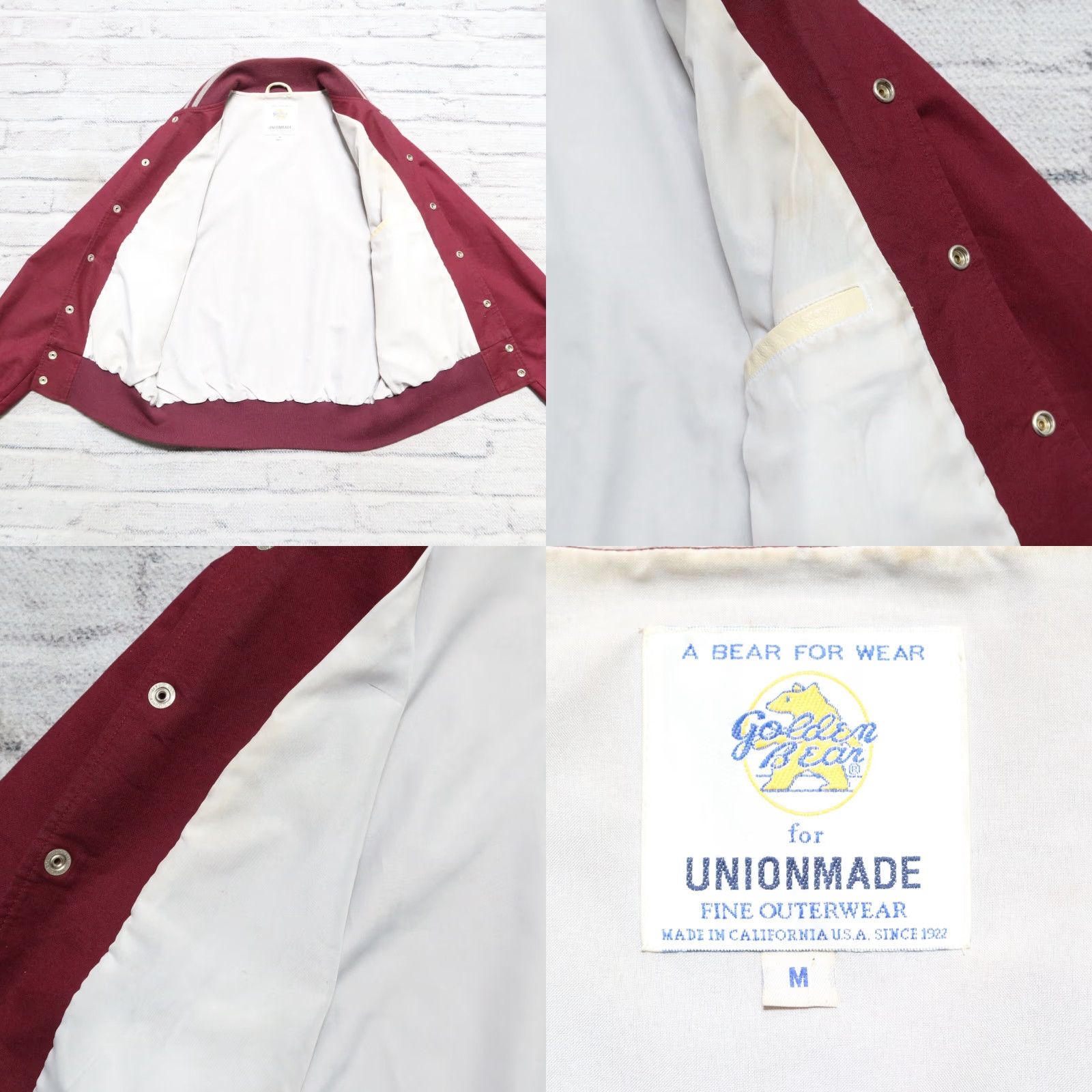 Golden Bear Golden Bear Varsity Jacket for Union Made Size M Maroon Men Adult Jacket Size US M / EU 48-50 / 2 - 9 Thumbnail