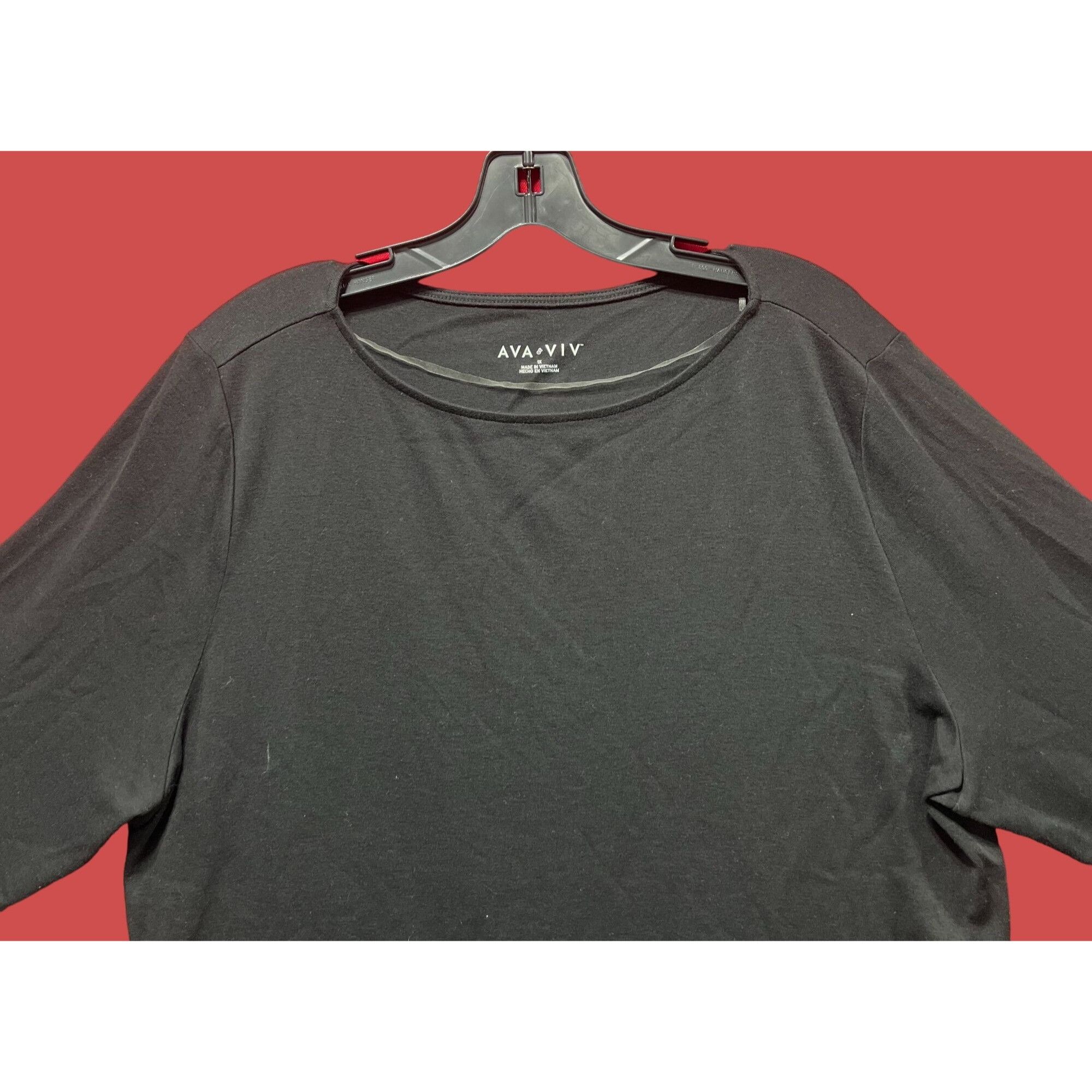 Other Ava & Viv - Women's 3/4 Sleeve Tunic T-Shirt - Black - 1X Size XL / US 12-14 / IT 48-50 - 14 Thumbnail