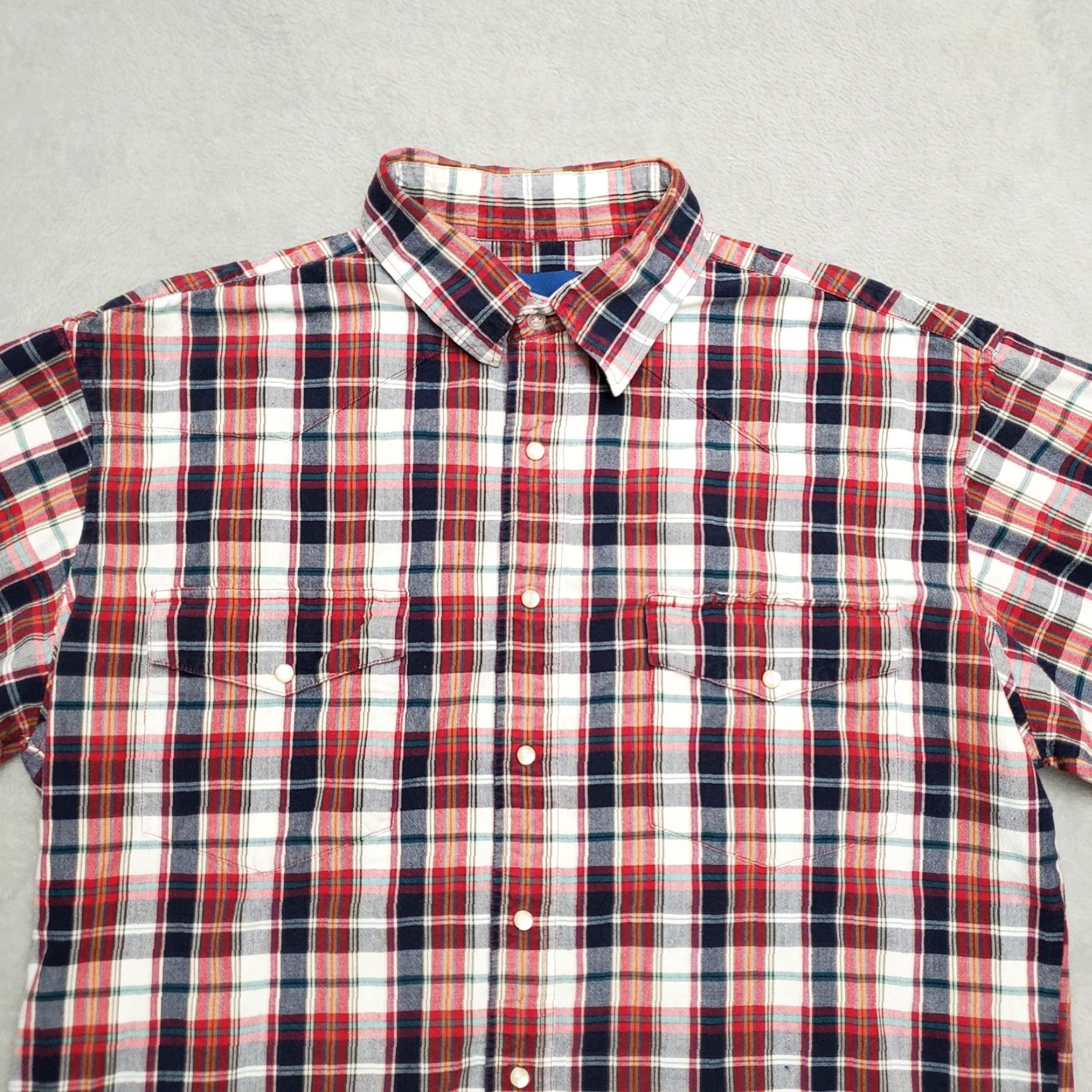 Wrangler Wrangler Shirt Mens L Black Red Plaid Pearl Snap Short Sleeve Western Casual Size US L / EU 52-54 / 3 - 2 Thumbnail