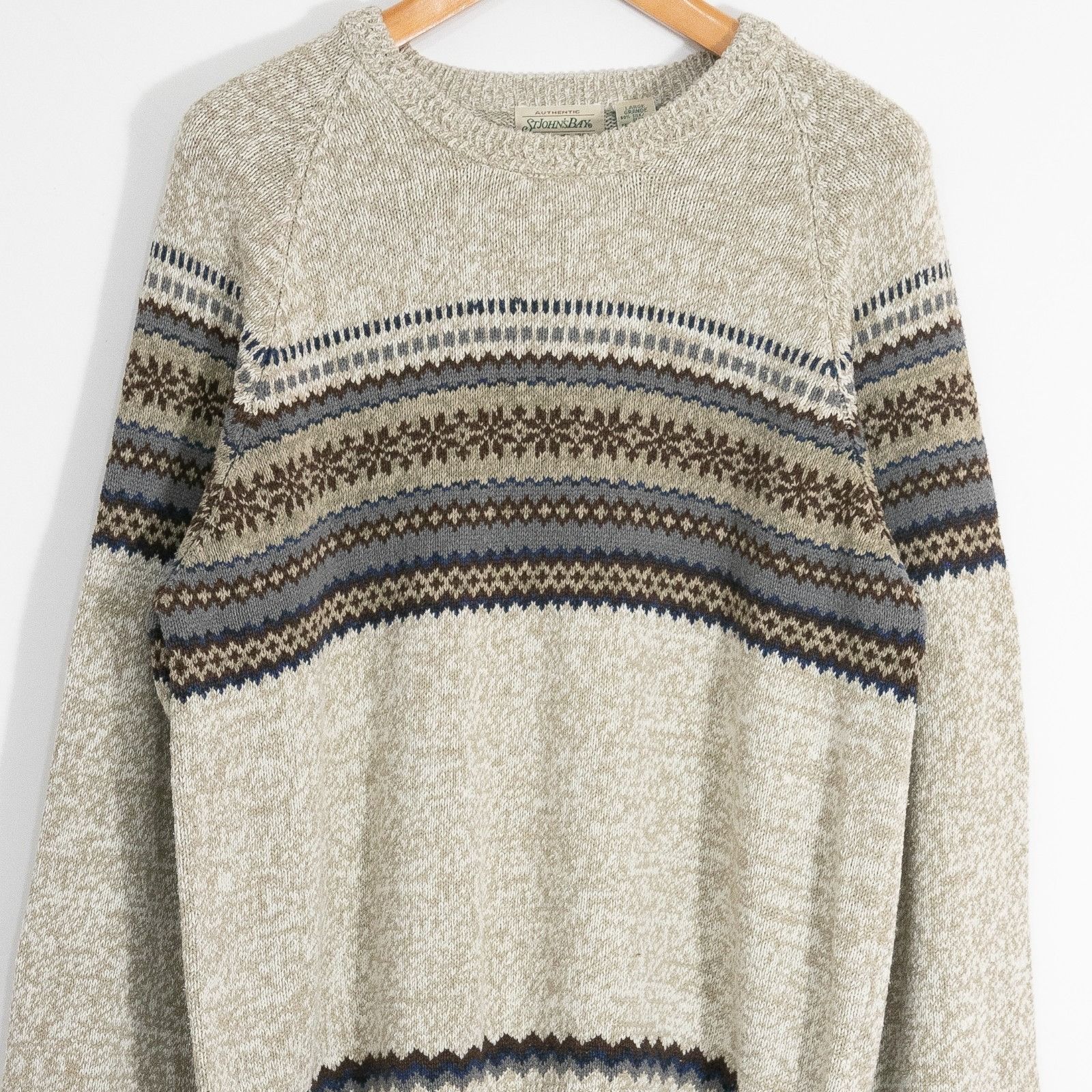 St. Johns Bay Vintage 90s St Johns Bay Fair Isle Cotton Sweater Large Size US L / EU 52-54 / 3 - 2 Thumbnail