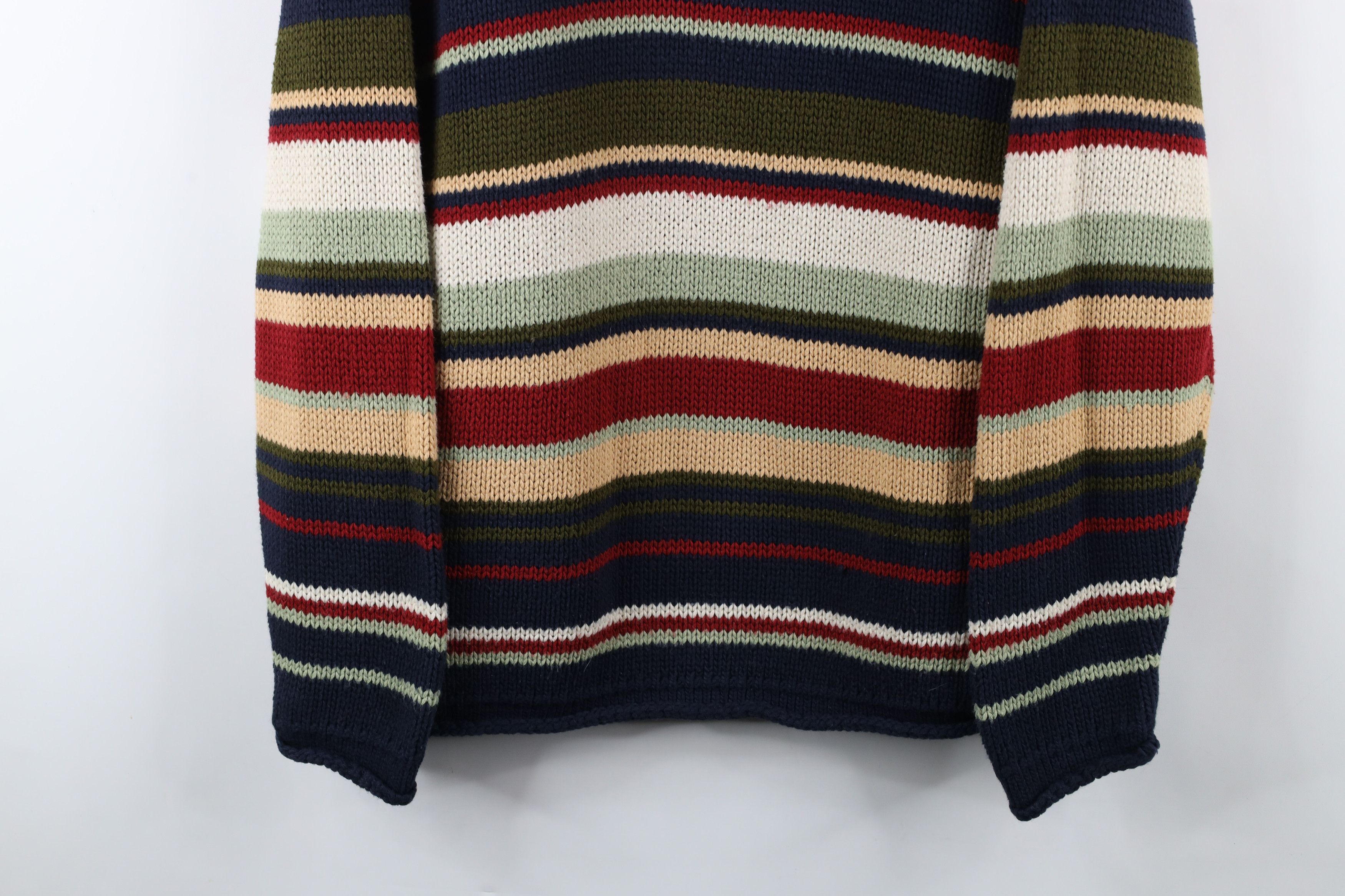 Vintage Vintage 90s Streetwear Striped Marled Knit Sweater USA Size 3XL / US 20-22 - 3 Thumbnail