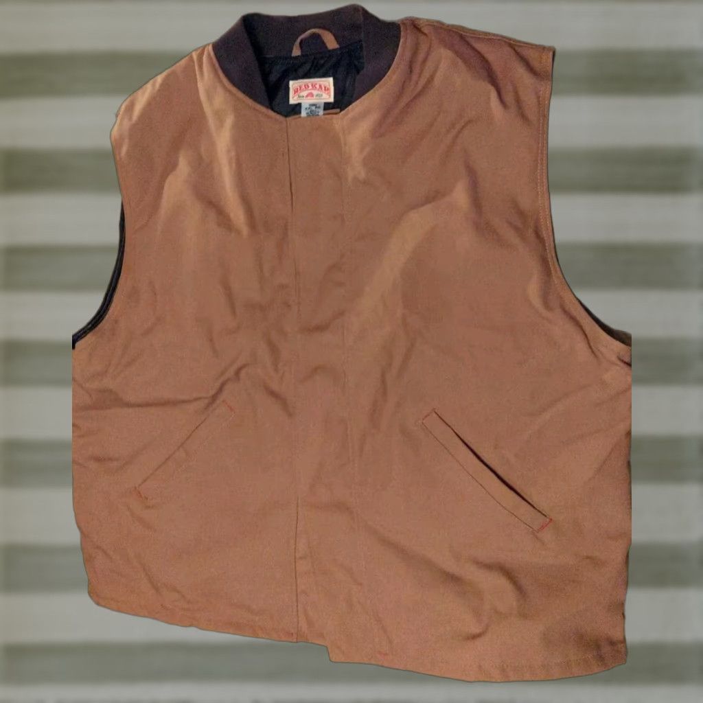 Red Kap VINTAGE Red Kap Vest Workwear Canvas Gilet Tan 2XL NOS Quilted Full Zip Pockets Men Size US XXL / EU 58 / 5 - 1 Thumbnail