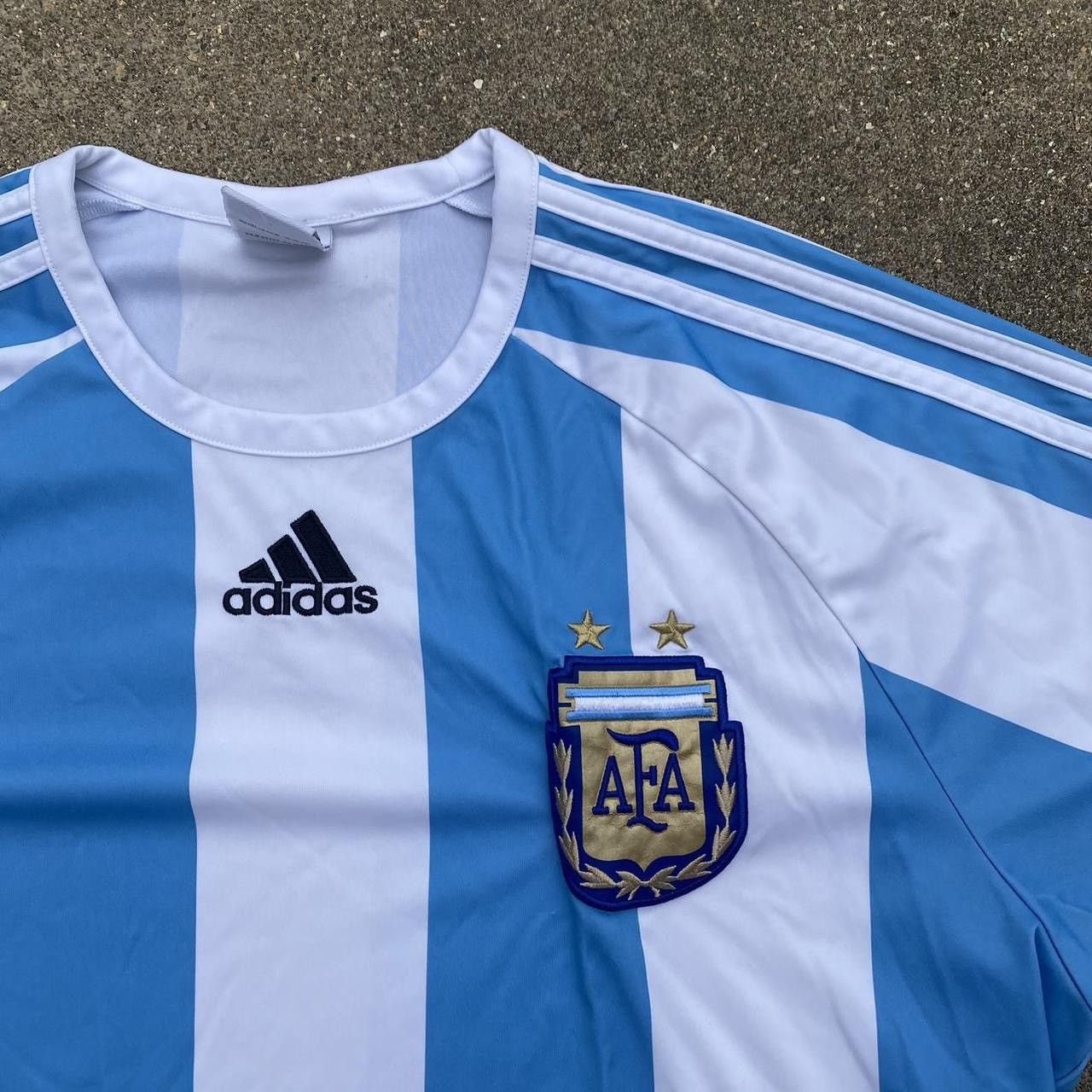Adidas Vintage Argentina Adidas striped soccer jersey Size US L / EU 52-54 / 3 - 8 Thumbnail