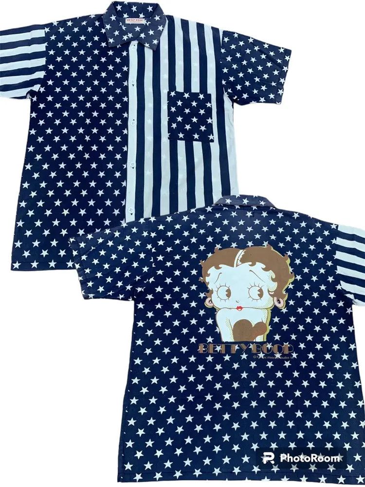 Vintage Vintage betty boop sun faded star stripe button shirt rare Size US L / EU 52-54 / 3 - 1 Thumbnail
