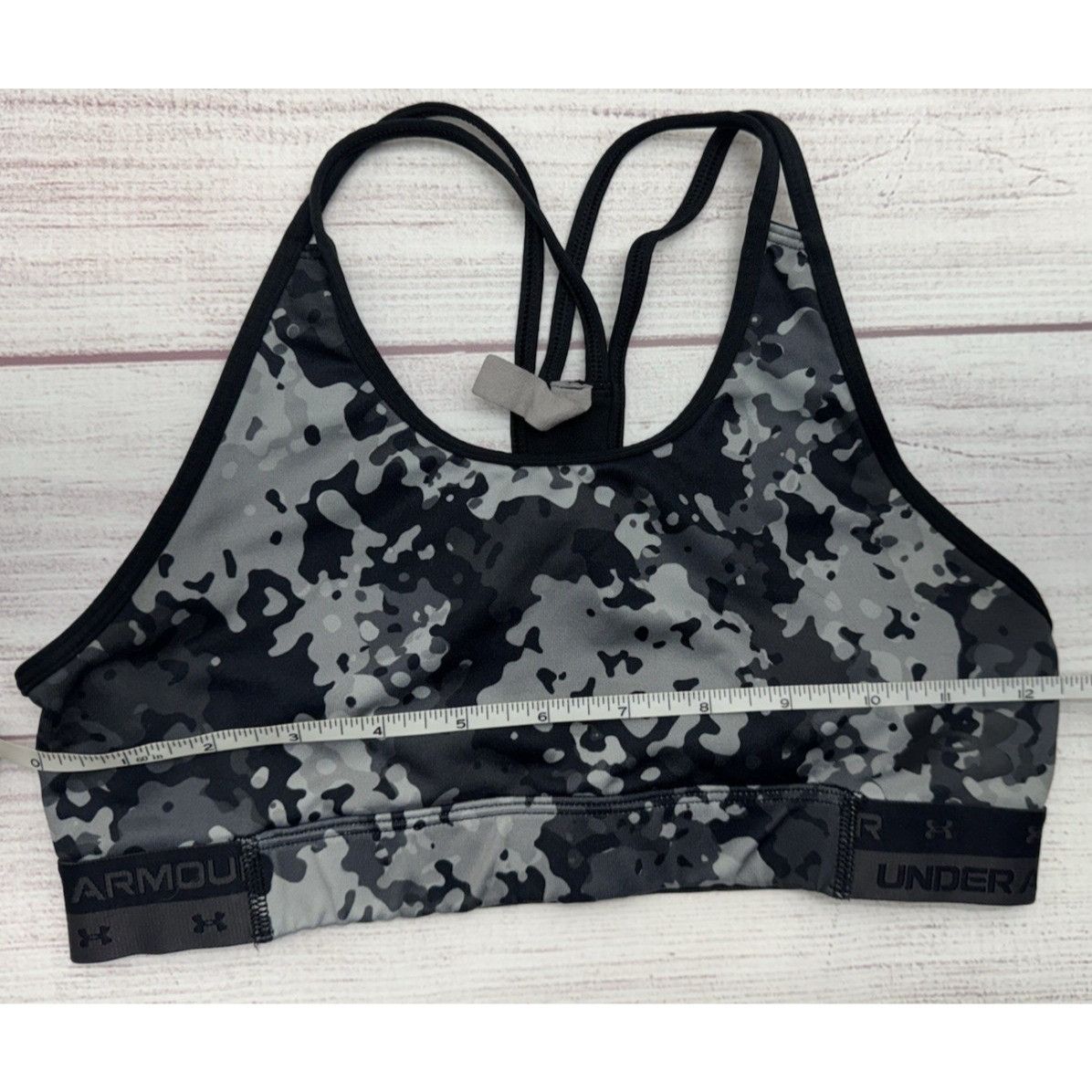 Under Armour UNDER ARMOUR Girls Youth Sports Bra Black Camo (L) Compressi Size ONE SIZE - 7 Thumbnail