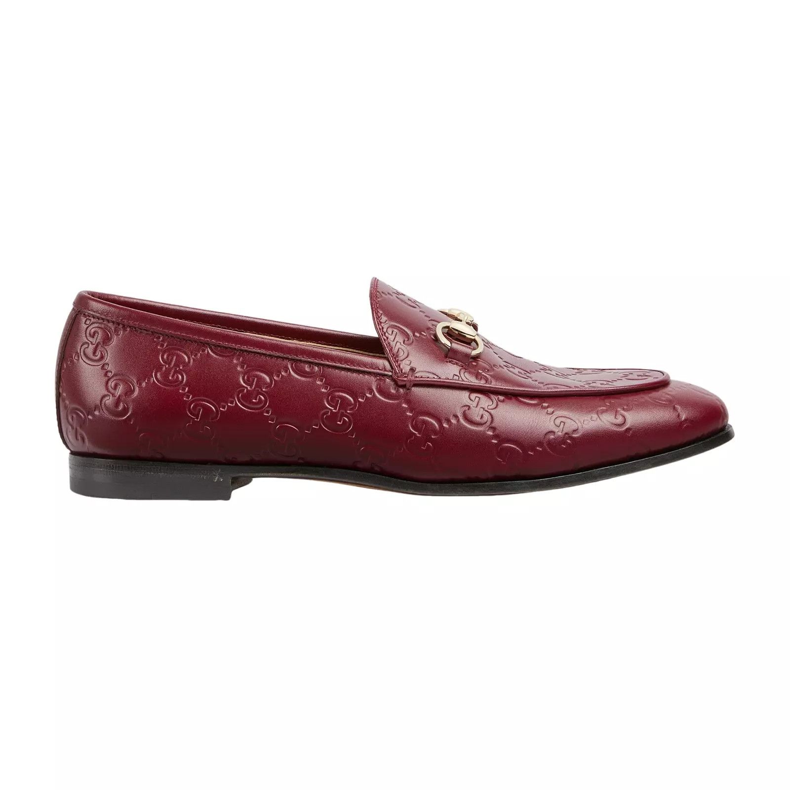 GUCCI Jordaan Women's Rosso Ancora GG Loafers New