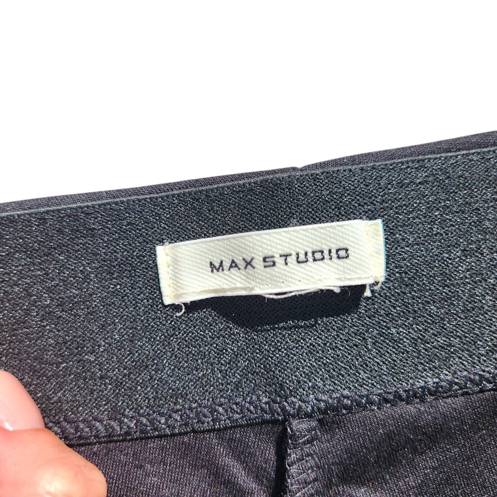 The Unbranded Brand Max Studio Women Black Knit Slim Cropped Trousers Waist 35 Size 35" - 4 Thumbnail