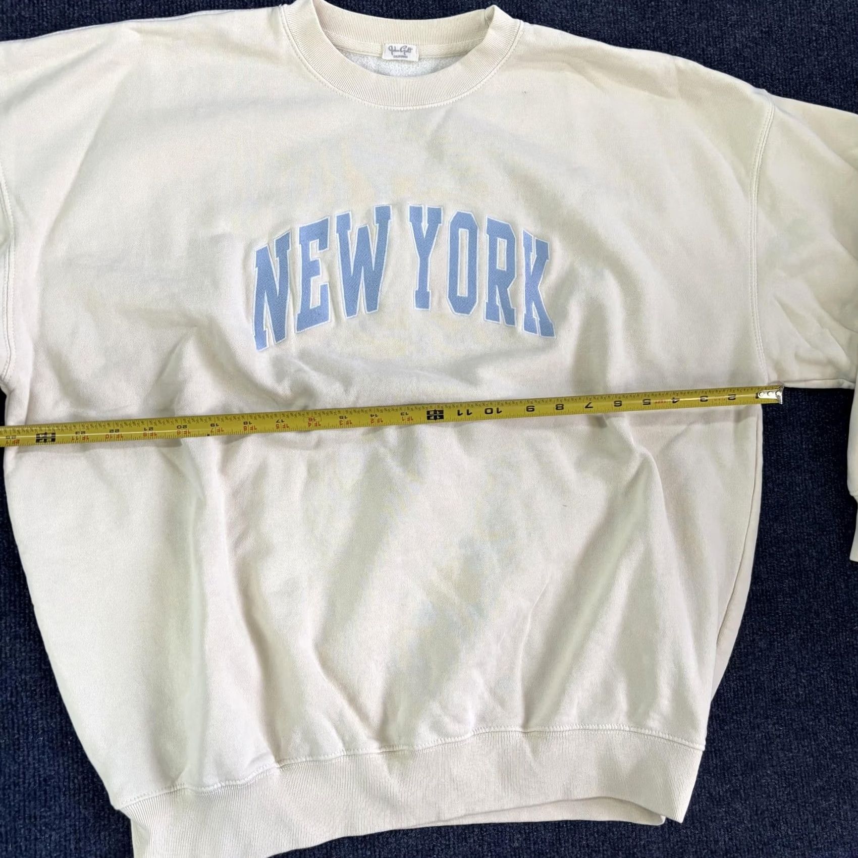 Vintage John Galt Sweatshirt Womens One Size Beige New York Graphic Crewneck Pullover Size ONE SIZE - 4 Thumbnail