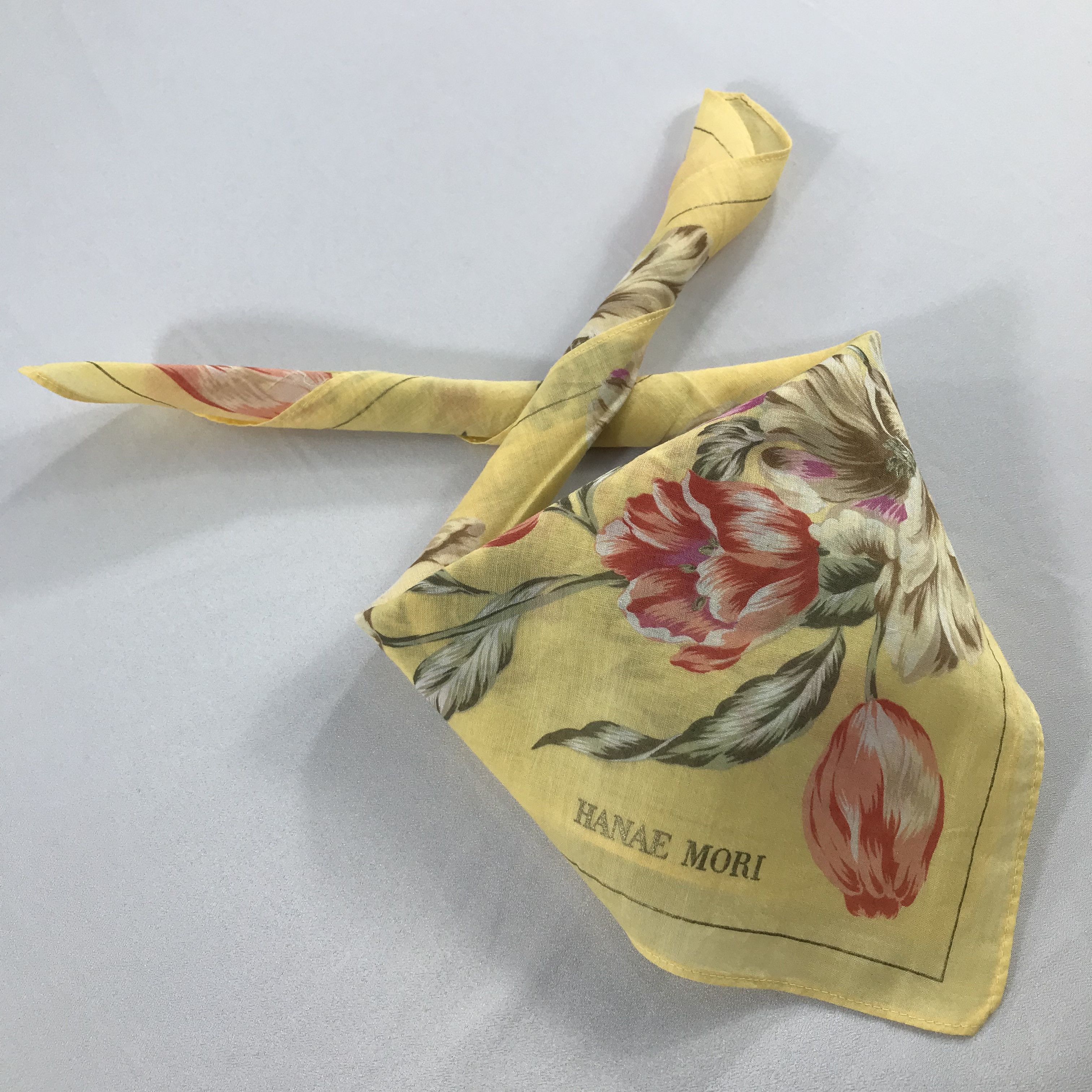 Hanae Mori × Vintage Hanae Mori Bandana / Handkerchief / Neckerchief - S2107 Size ONE SIZE - 4 Thumbnail