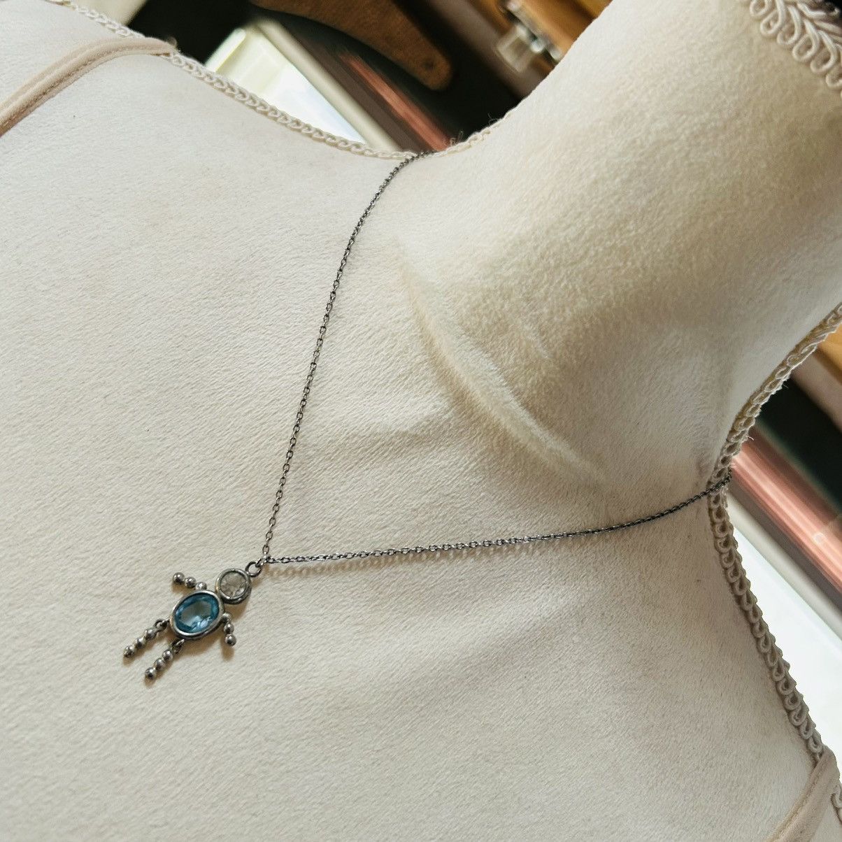Vintage Vintage articulated leg crystal man pendant necklace Size ONE SIZE - 1 Thumbnail
