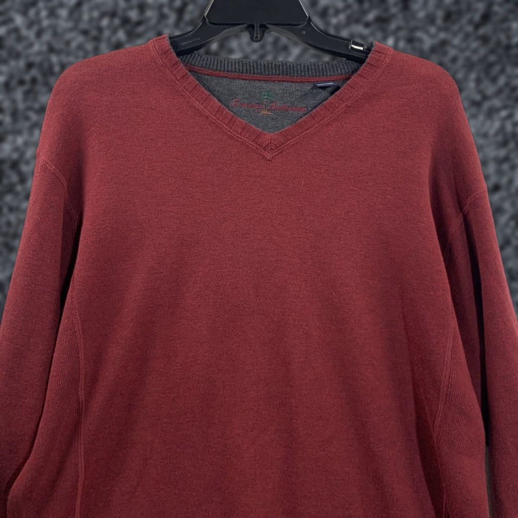 Tommy Bahama Tommy Bahama Sweater Mens Adult Large Pullover Crew Neck Long Sleeve Lightweight Silk Blend Red Maroon Casual Logo Size US L / EU 52-54 / 3 - 1 Thumbnail