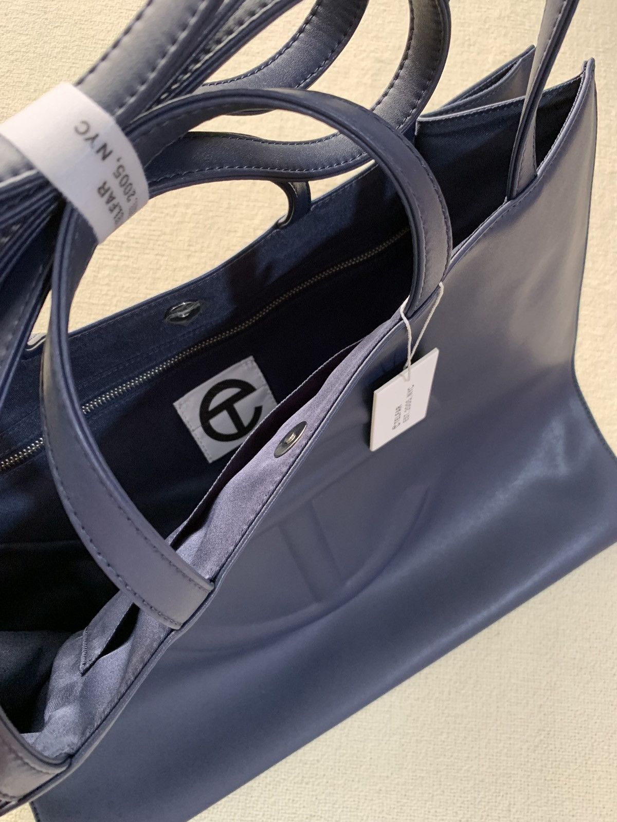 Telfar Telfar Large Navy Shopping Bag Size ONE SIZE - 4 Thumbnail
