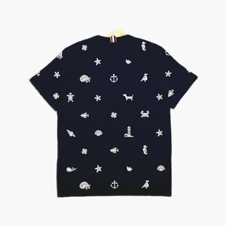 Thom Browne Thom Browne Printed Blue Short Sleeve T-shirt -2507 Size US S / EU 44-46 / 1 - 3 Thumbnail