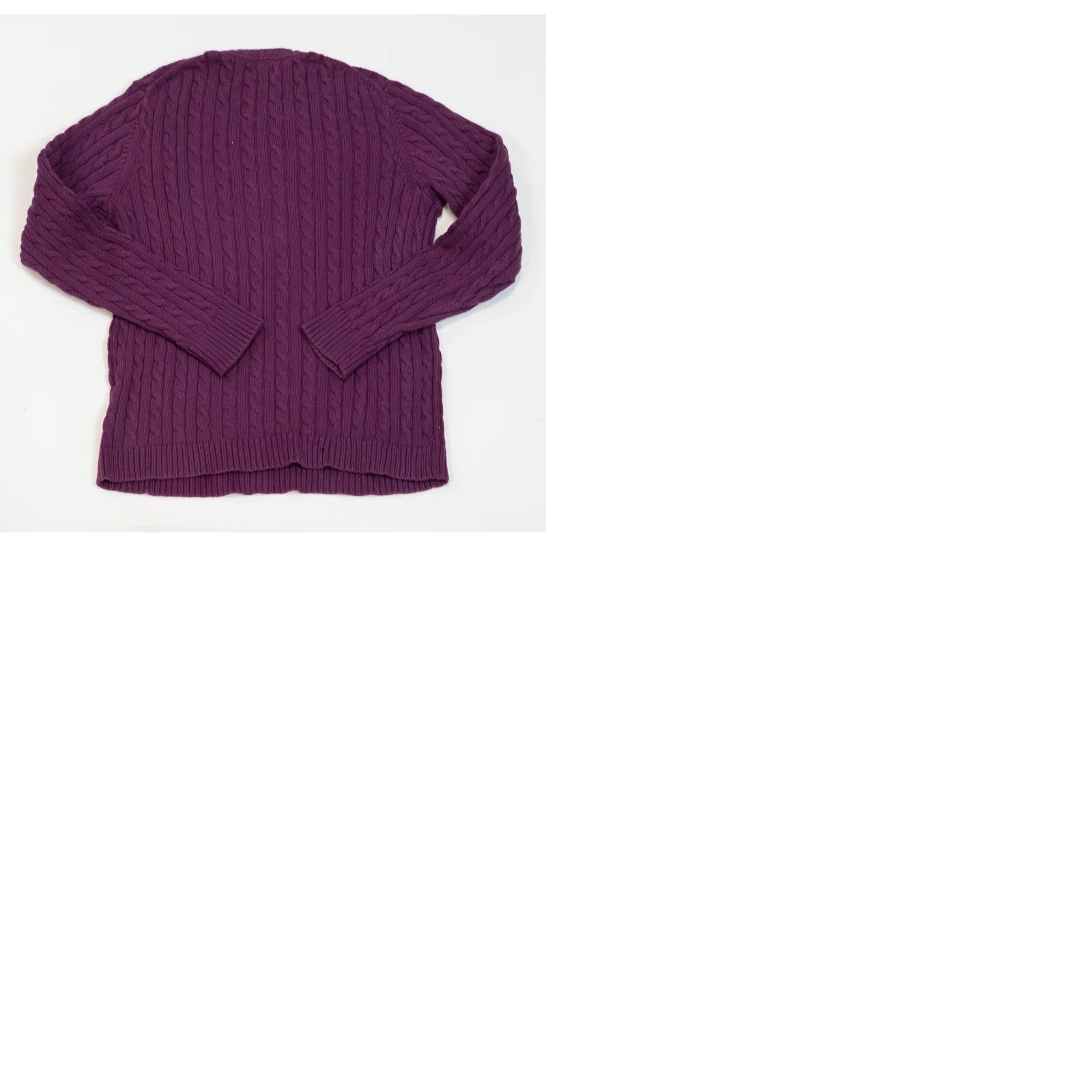 Vintage VINTAGE LL Bean Sweater Womens XL Purple Cable Knit Fisherman Cotton Classic Style Cozy Size XL / US 12-14 / IT 48-50 - 9 Thumbnail