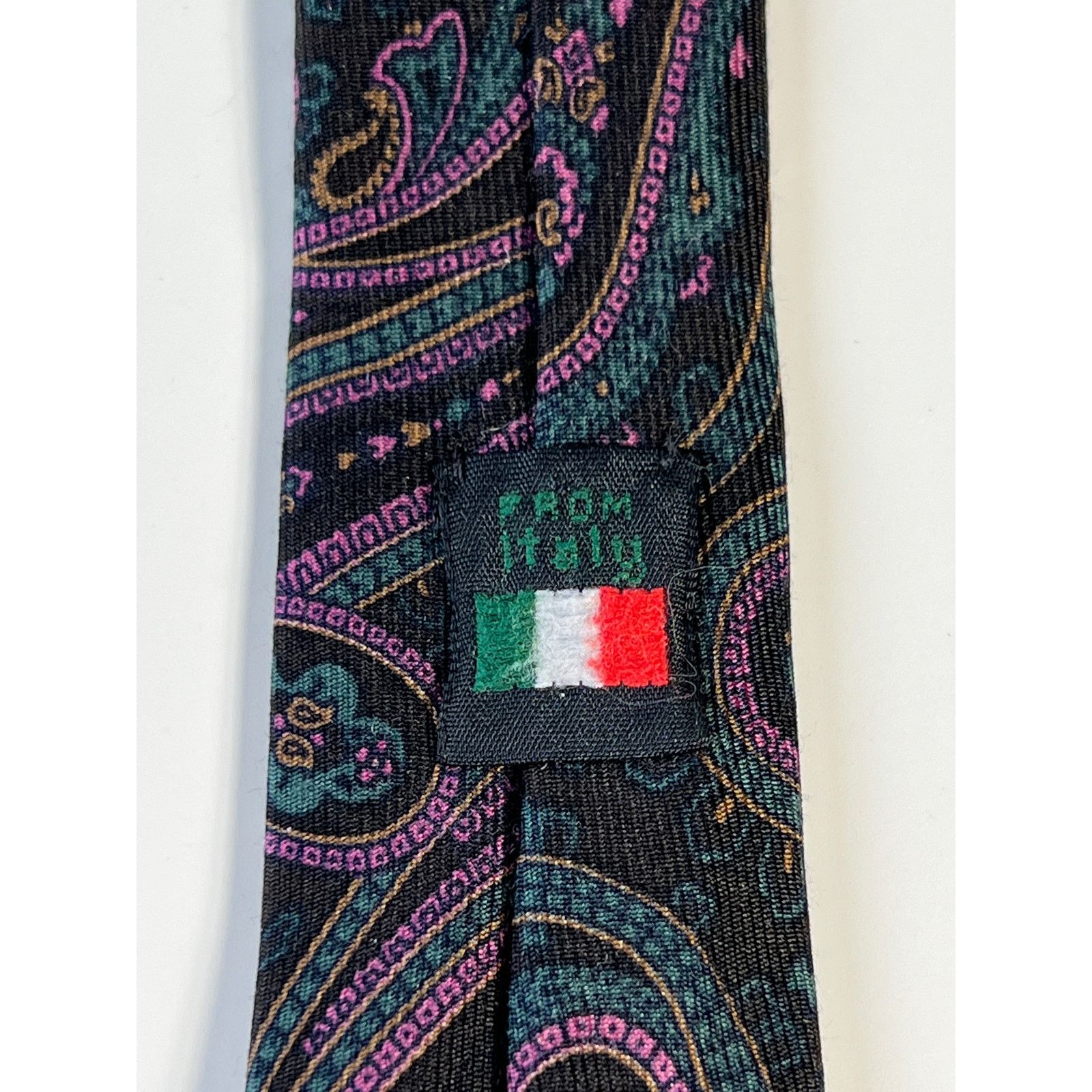 Robert Talbott Robert Talbott Men's Tie USA Made Black Paisley Silk Necktie Size ONE SIZE - 8 Thumbnail