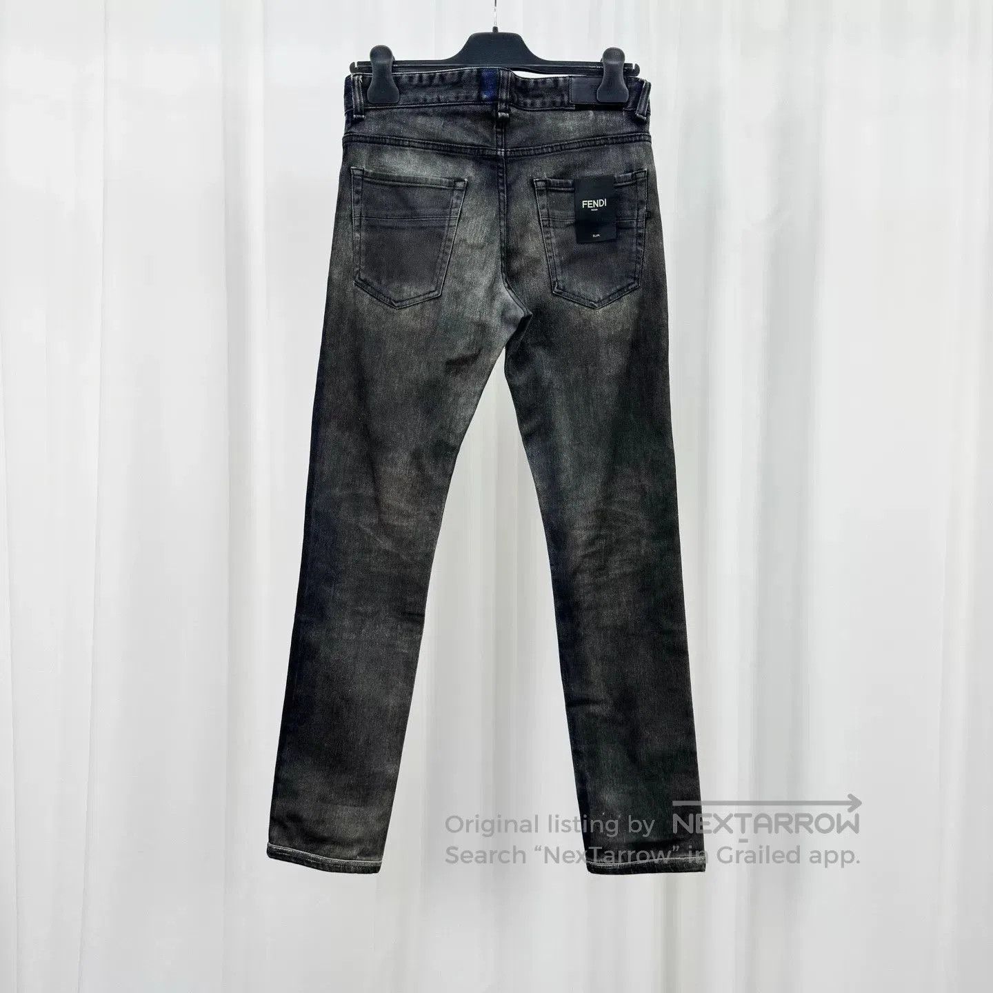 Fendi fendi washed denim jeans with logo patch. Size US 29 - 2 Thumbnail