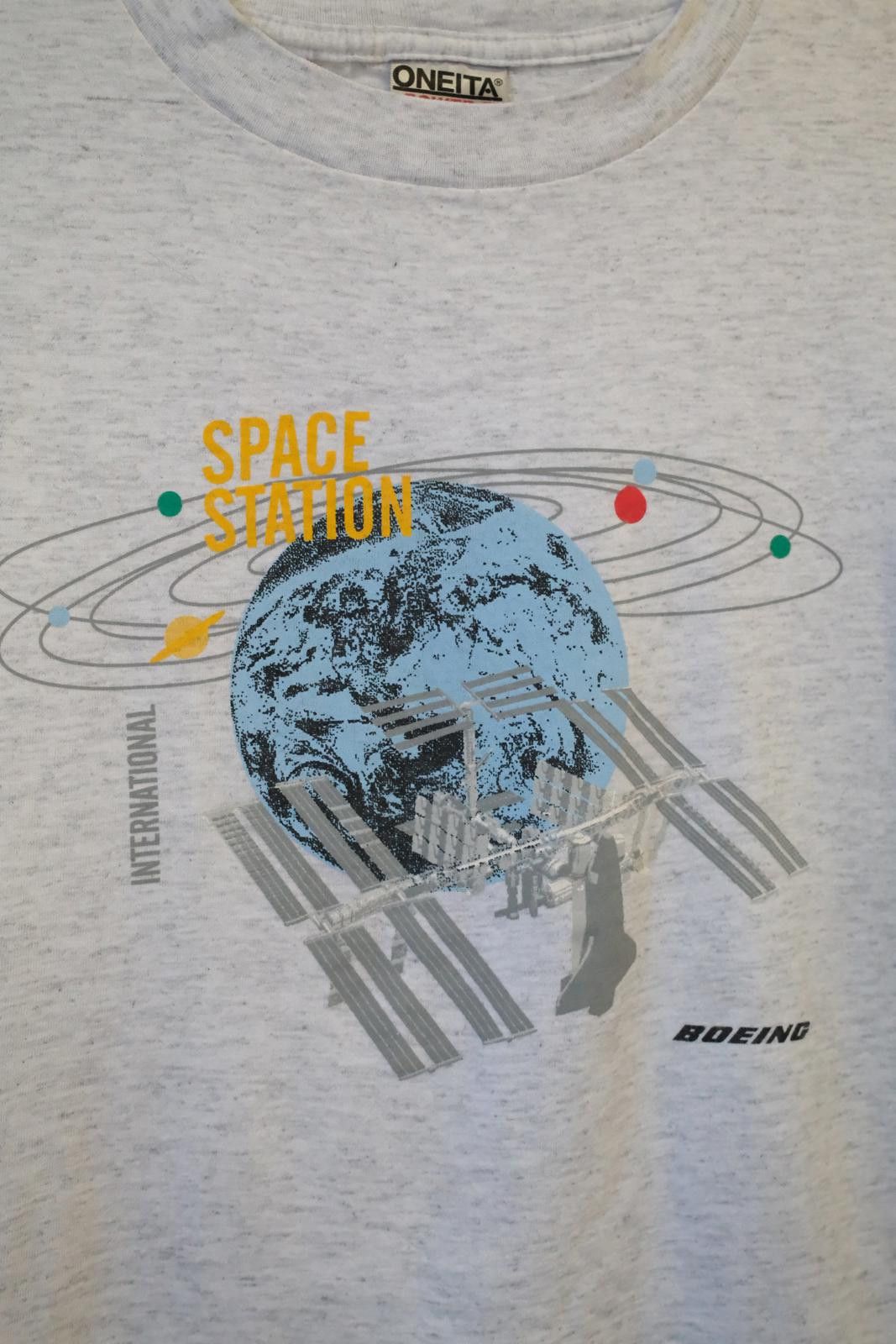 Designer 90's Oneita Boeing International Space Station T-Shirt Size ONE SIZE - 3 Thumbnail