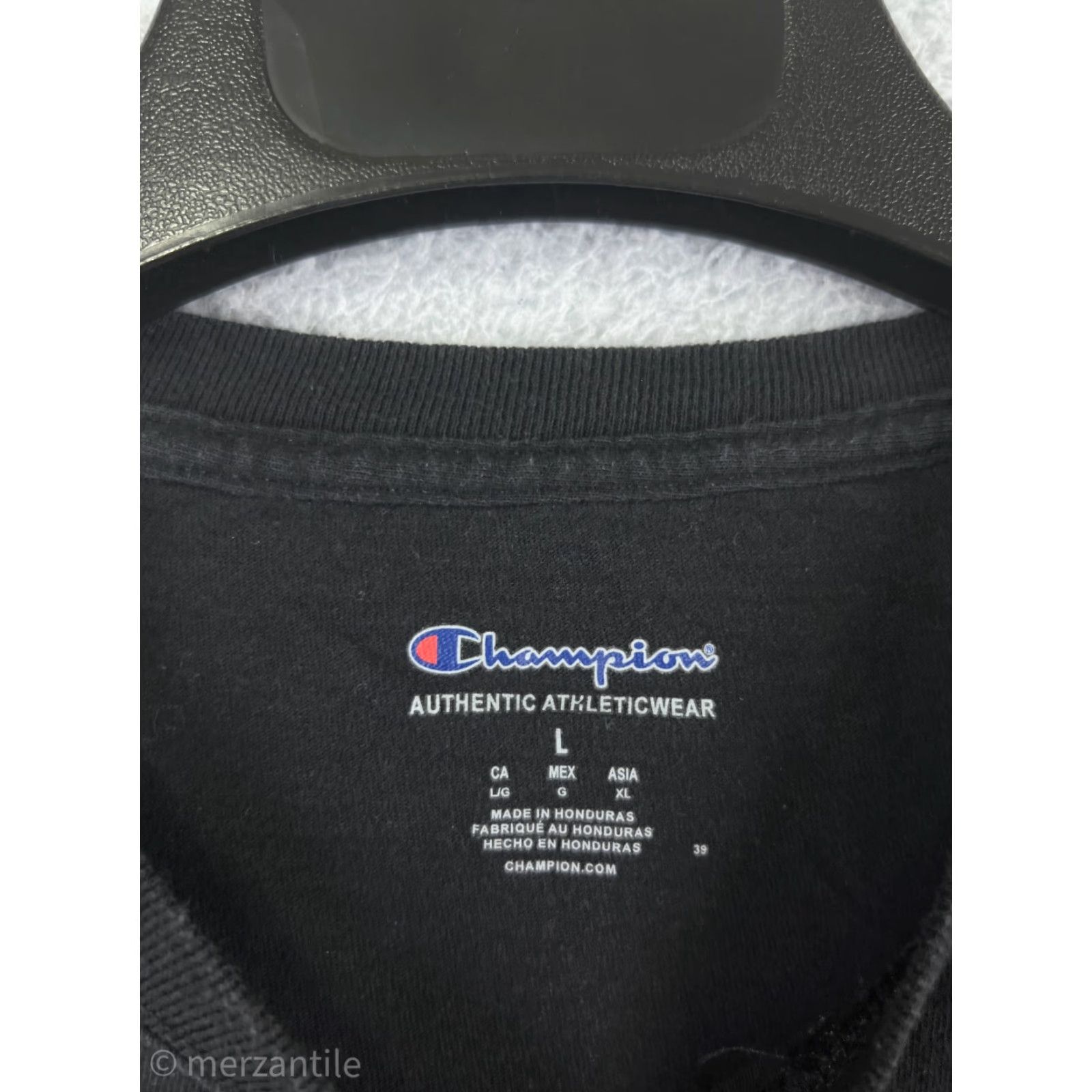 Champion Champion Shirt Women’s Large Black Long Sleeve Logo 100% Cotton All Seasons Casual Pullover Mens Womens Boys Girls Size L / US 10 / IT 46 - 3 Thumbnail