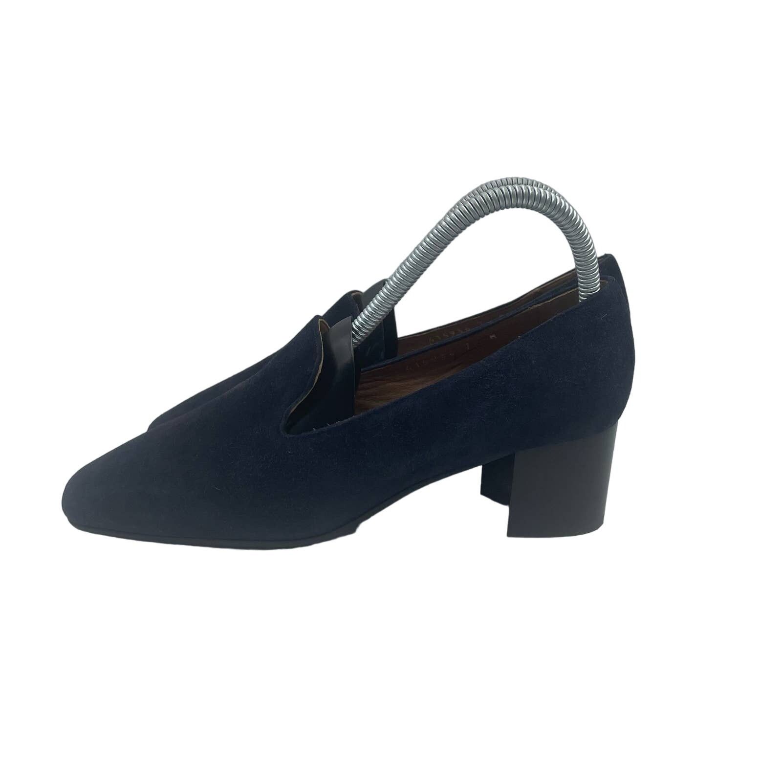 Aquatalia Aquatalia Marsha Suede Pumps Square Block Navy 7 Size US 7 / IT 37 - 1 Thumbnail