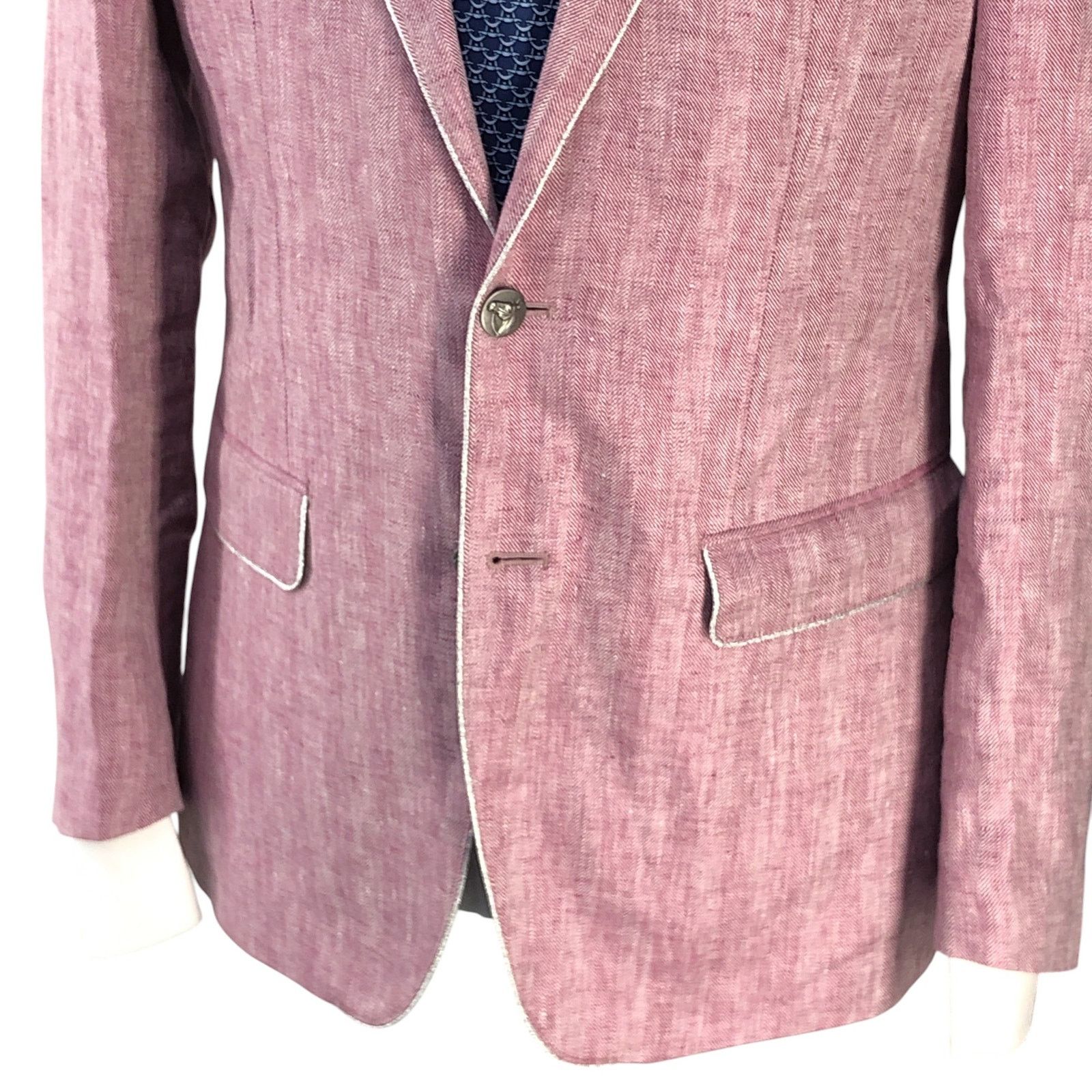 Tallia Tallia Size 38R Blazer Jacket Lavender Linen Kentucky Derby Size 38R - 3 Thumbnail