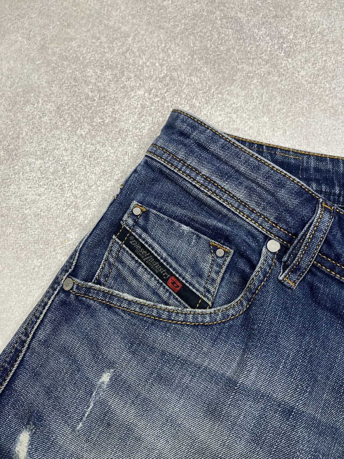Diesel Mens Diesel Krayver Denim Jeans Blue With Holes Size 34 Size US 34 / EU 50 - 4 Thumbnail