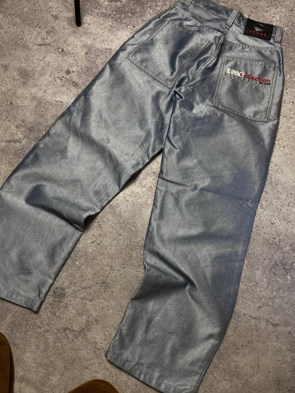 Japanese Brand × Vintage Vintage 2PAC Pants Jeans Silver Baggy Denim Y2k Size US 26 / EU 42 - 10 Thumbnail