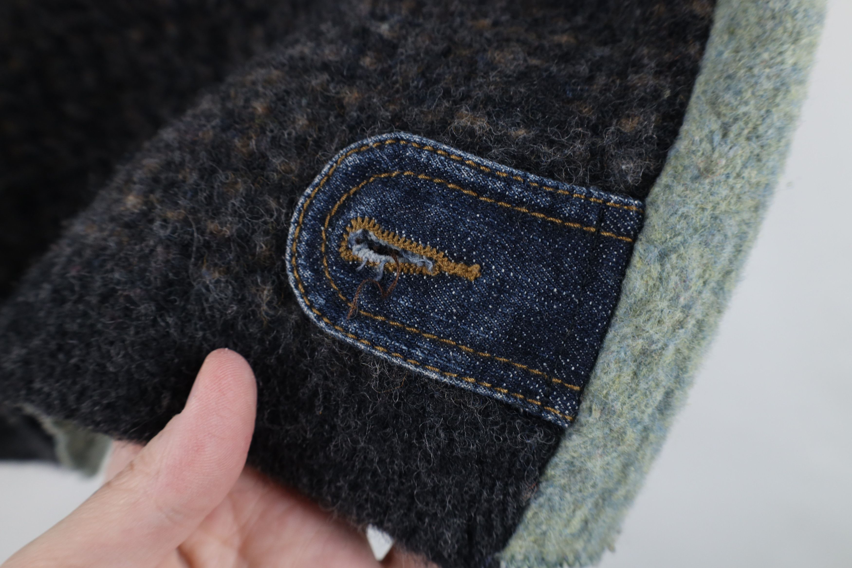Vintage Vintage 90s Streetwear Patchwork Wool Sweater Vest Jacket Size L / US 10 / IT 46 - 10 Thumbnail