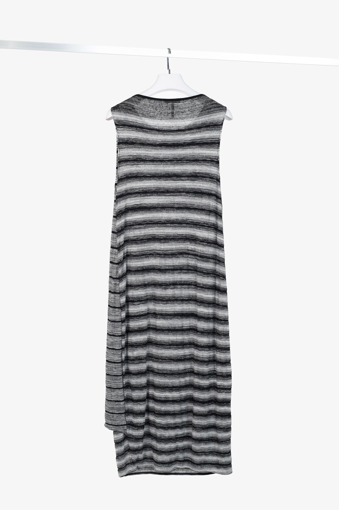 Sarah Pacini Sarah Pacini Grey & Black Striped-Knit Maxi Dress Size ONE SIZE - 2 Thumbnail