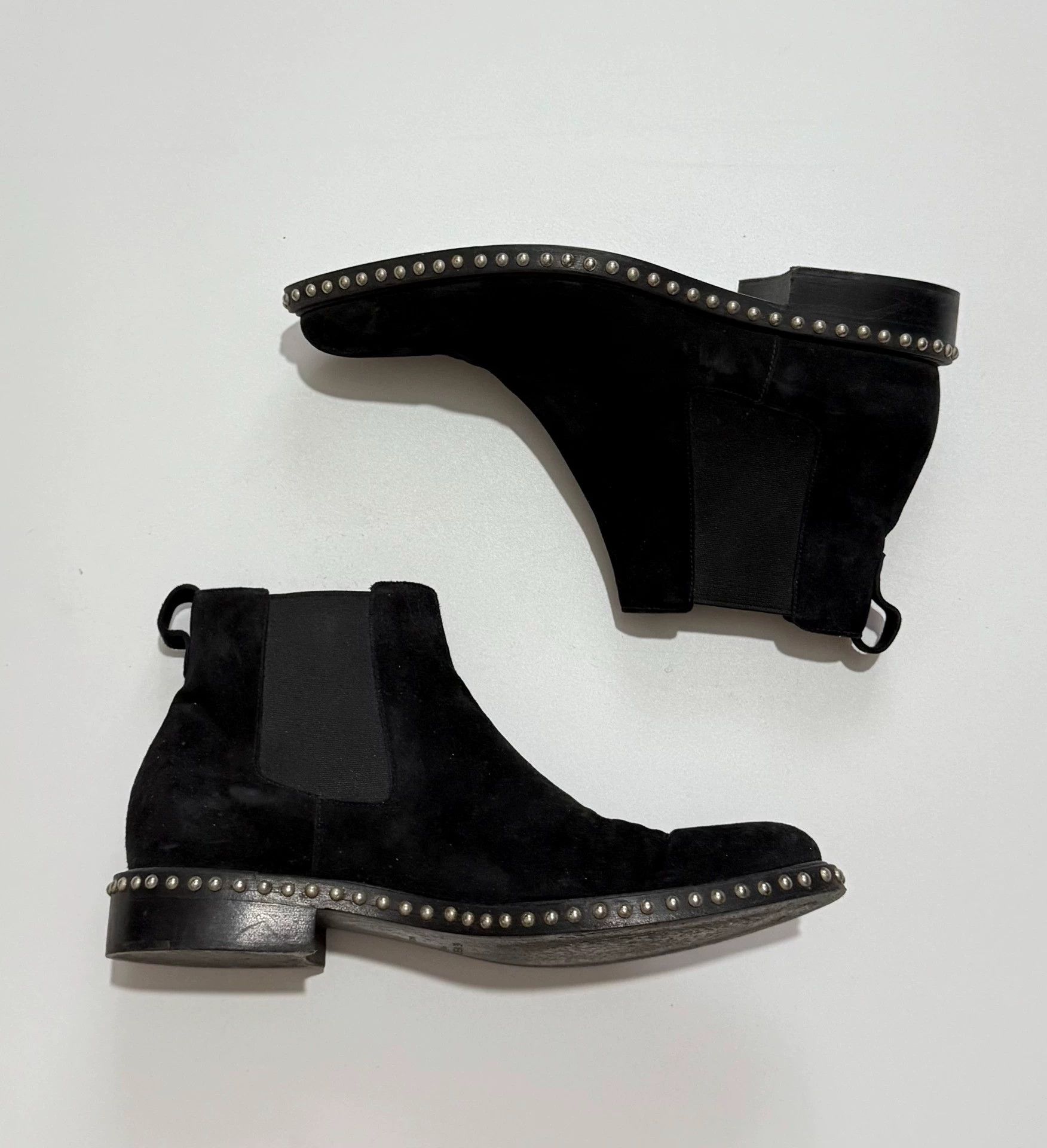 Givenchy Givenchy Black Suede Studded Chelsea Boots - Size 40 Size US 7 / EU 40 - 3 Thumbnail