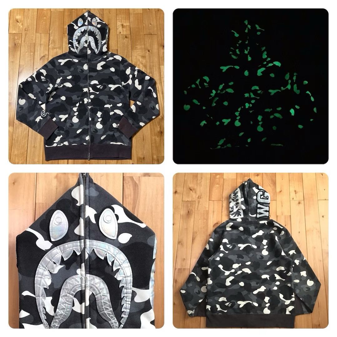 Bape 💫Glow in the dark💫 BAPE City camo shark full zip hoodie APE Size US M / EU 48-50 / 2 - 1 Thumbnail