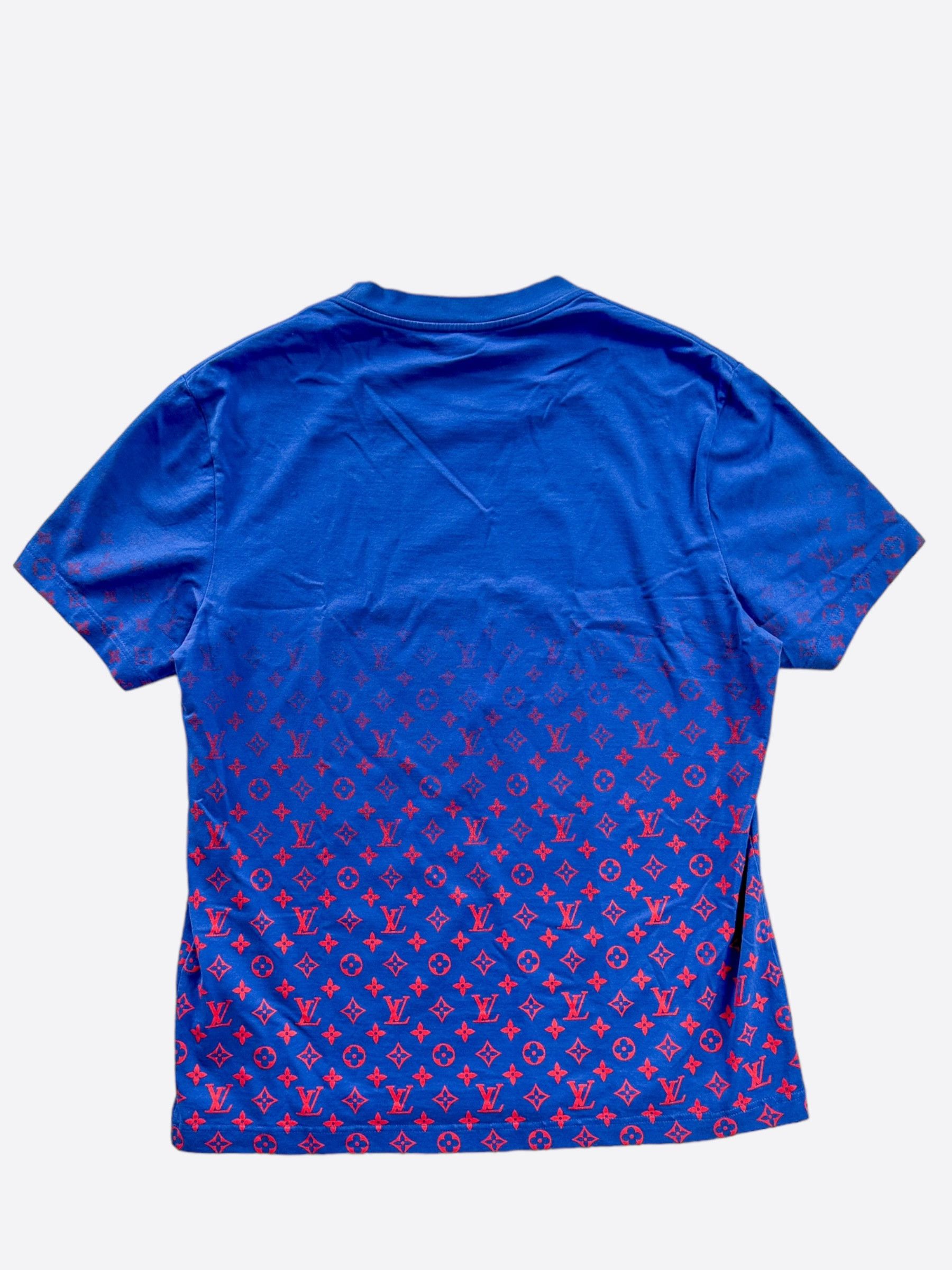 Louis Vuitton Louis Vuitton Blue & Red Monogram Gradient T-Shirt | Grailed