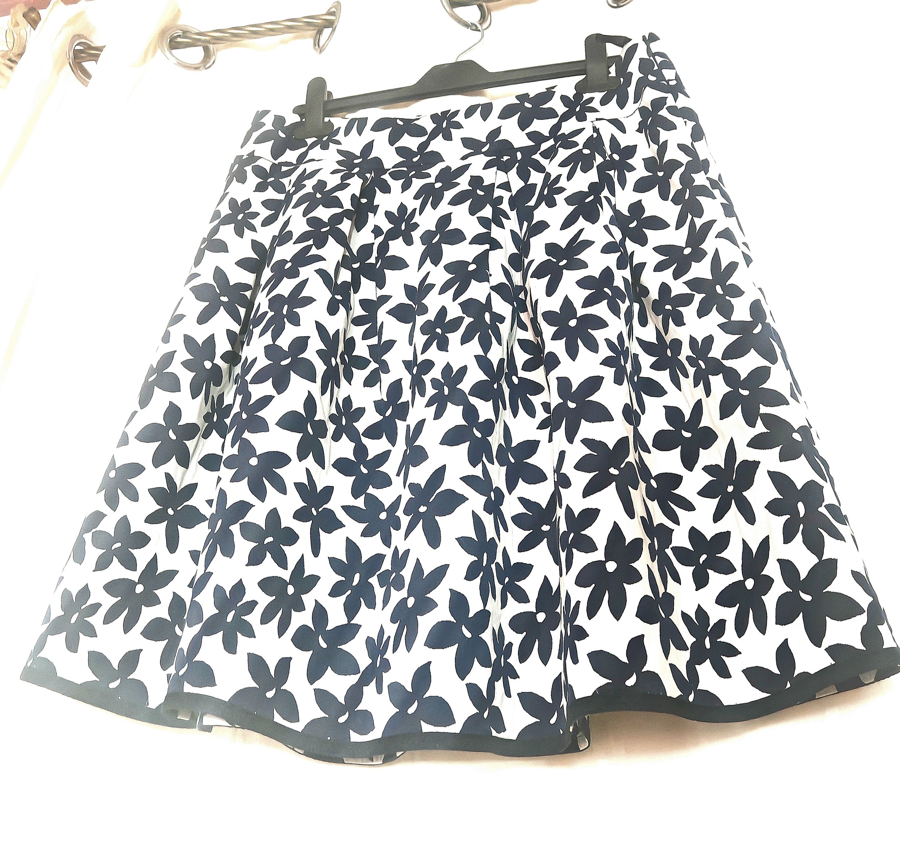 Designer × Vintage Vintage Lawrence Grey Floral Cotton Skirt A-Line size L Size 30" / US 8 / IT 44 - 3 Thumbnail