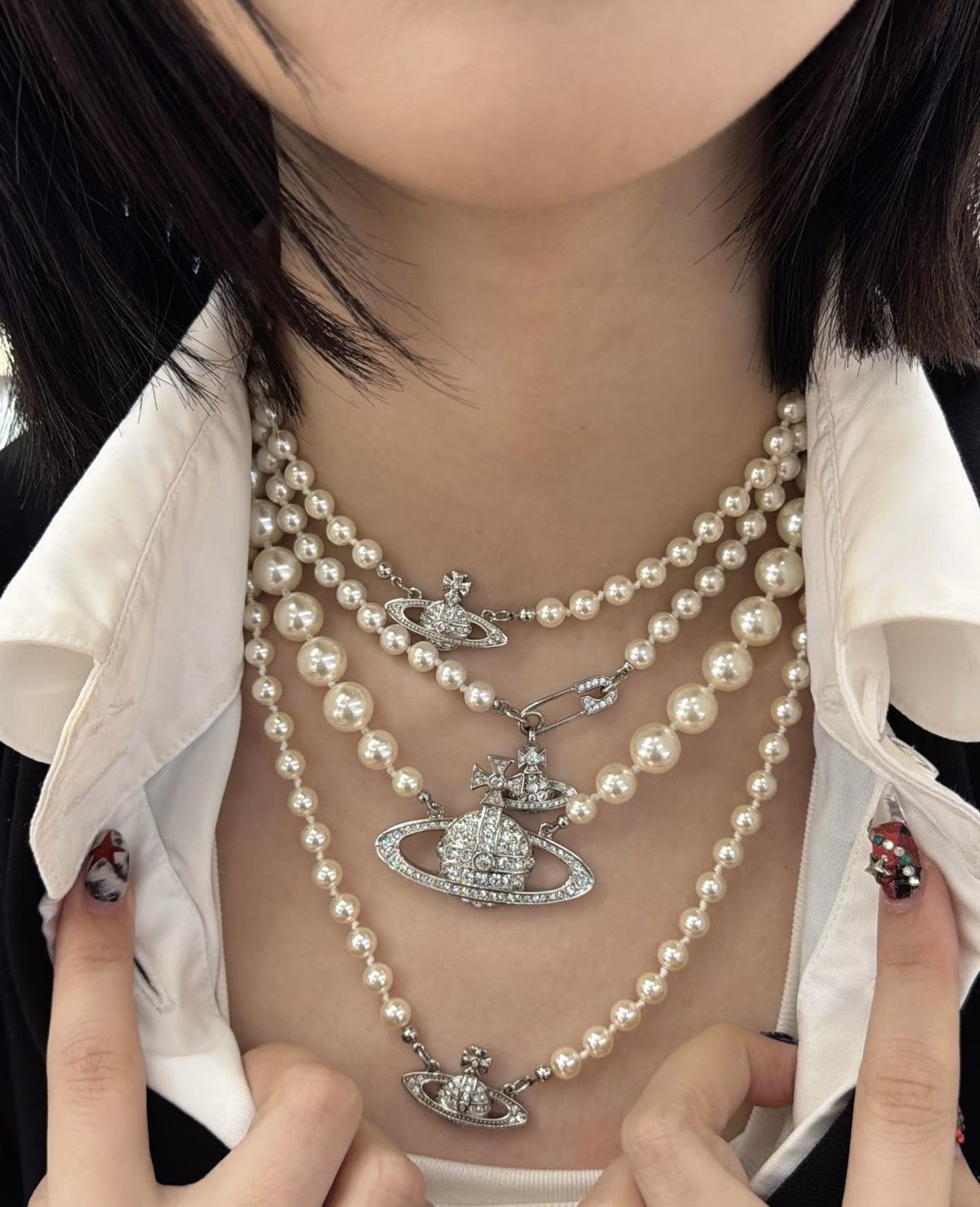 Vivienne Westwood Vivienne Westwood One-Row Pearl Bas Relief Choker Size ONE SIZE - 9 Thumbnail