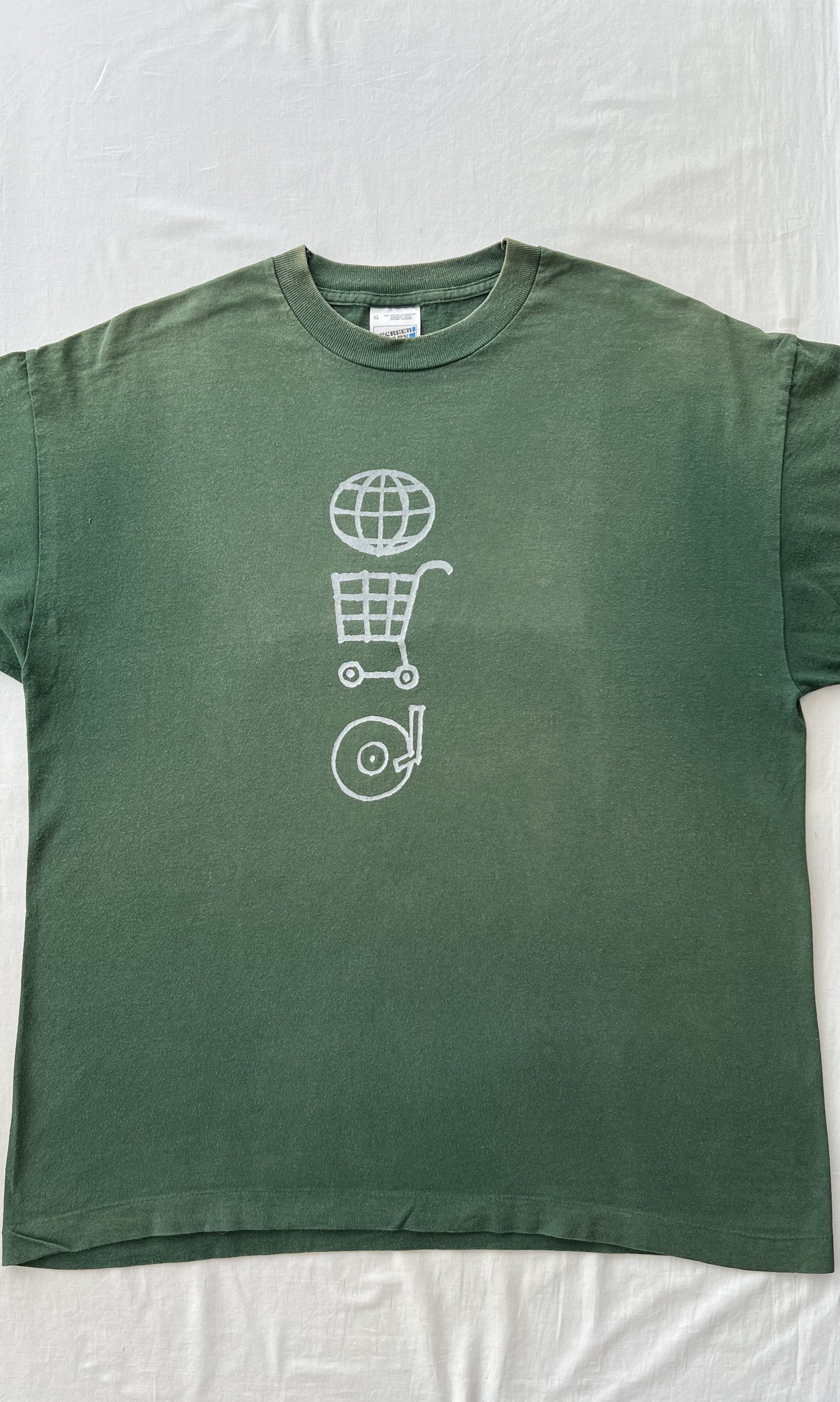 Vintage 1997 U2 Popmart Tour Rock Band Faded Green T-shirt