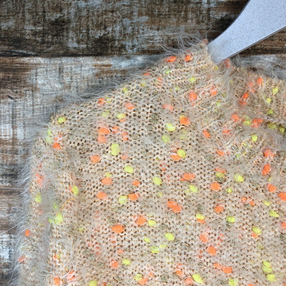 Homespun Knitwear Muzak Orange mohair fur shaggy Knitwear #A1738 Size S / US 4 / IT 40 - 9 Thumbnail