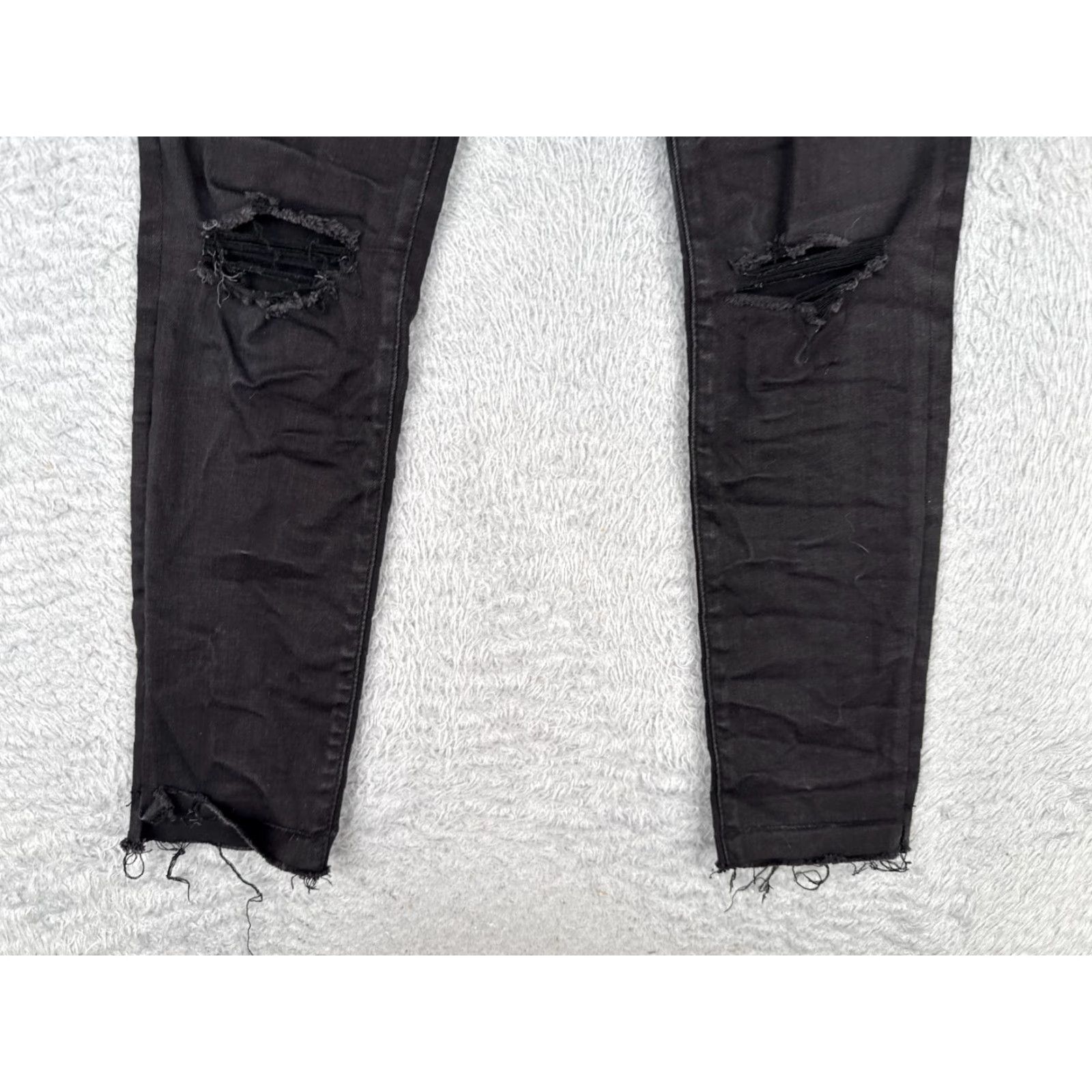 Abercrombie & Fitch Abercrombie & Fitch Jeans Womens 2 Black Ultra High Rise Super Skinny Distressed - Denim - 5-Pocket - Zip Button - Machine Washable - Regular Size 26" / US 2 / IT 38 - 2 Thumbnail