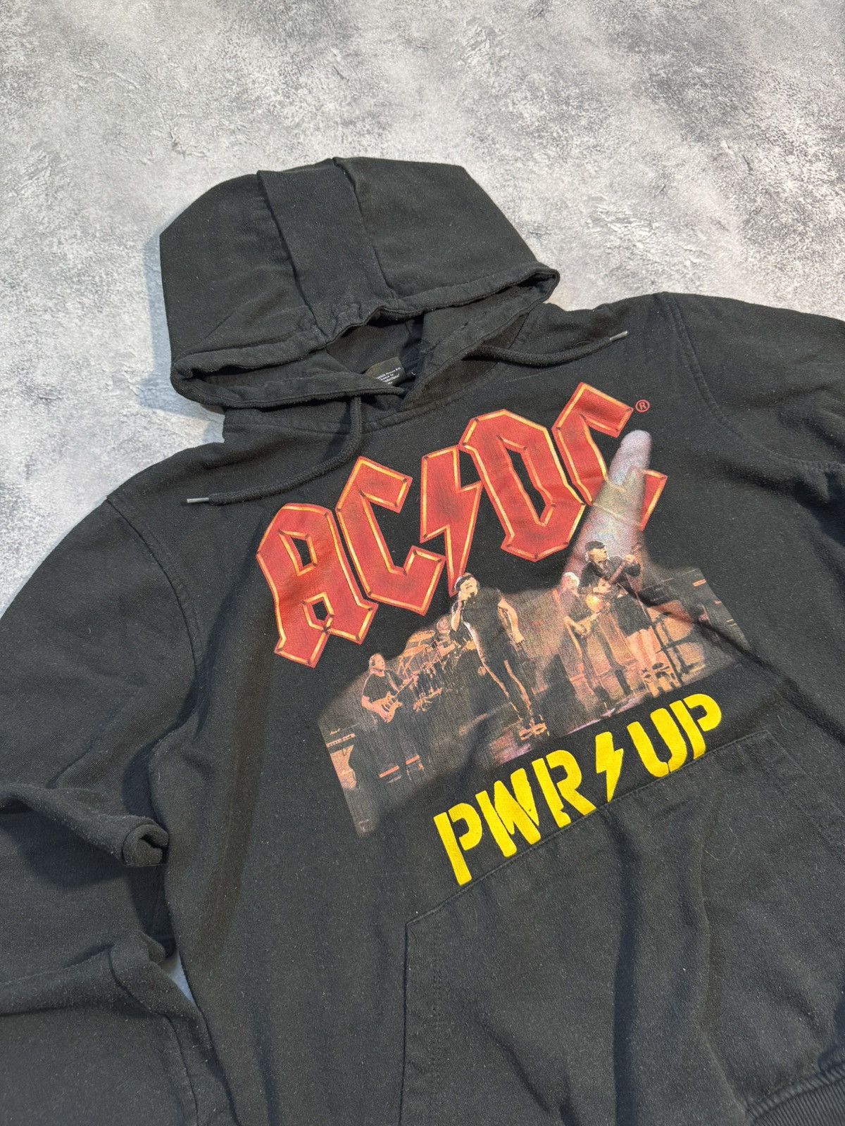 Band Tees × Vintage Y2K ACDC FADED BLACK BIG LOGO HOODIE SWEATSHIRT Size US L / EU 52-54 / 3 - 2 Thumbnail