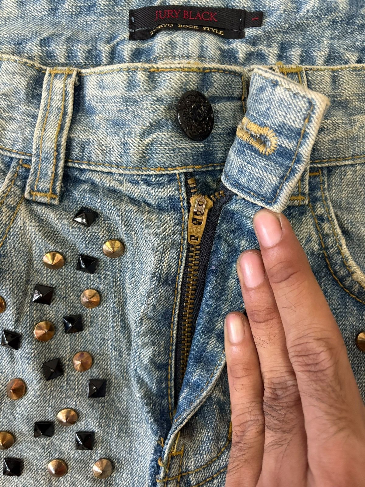 If Six Was Nine Vintage Japanese Brand Crazy Punk Distress Bootcut Jeans Size US 32 / EU 48 - 3 Thumbnail
