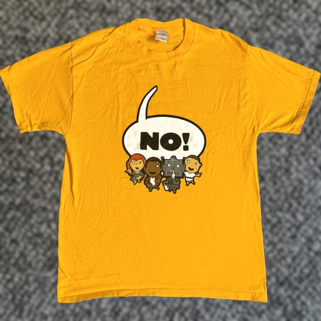 Fruit Of The Loom VINTAGE They Might Be Giants Concert T Shirt Sz L Yellow Graphic Print Ween Indie Rock Band Music Cartoon Logo Double-Sided 2002 No! Men Size US L / EU 52-54 / 3 - 1 Thumbnail