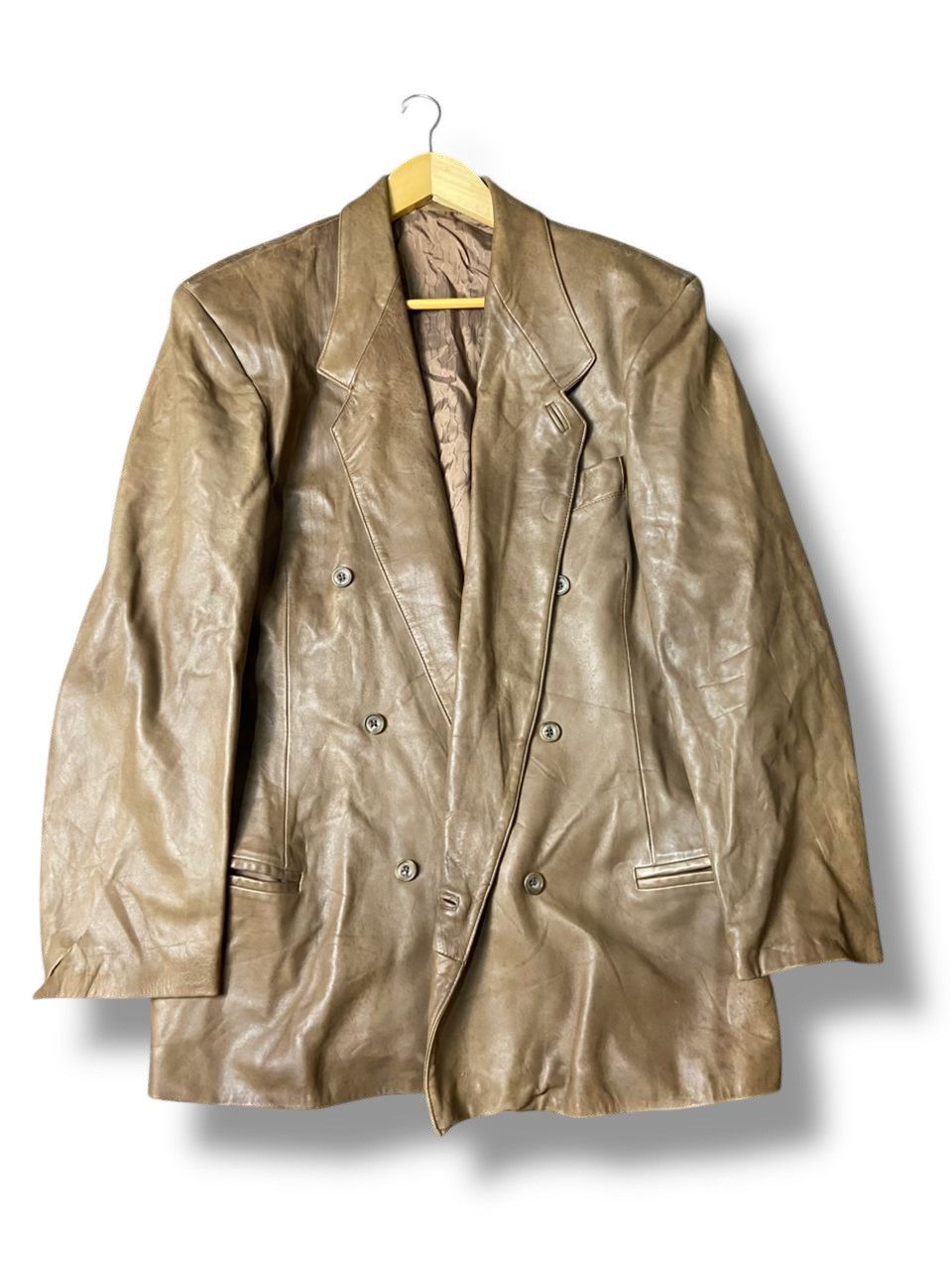 Japanese Brand Pelle Studio Paris Leather Blazer (151) Size US XS / EU 42 / 0 - 1 Thumbnail