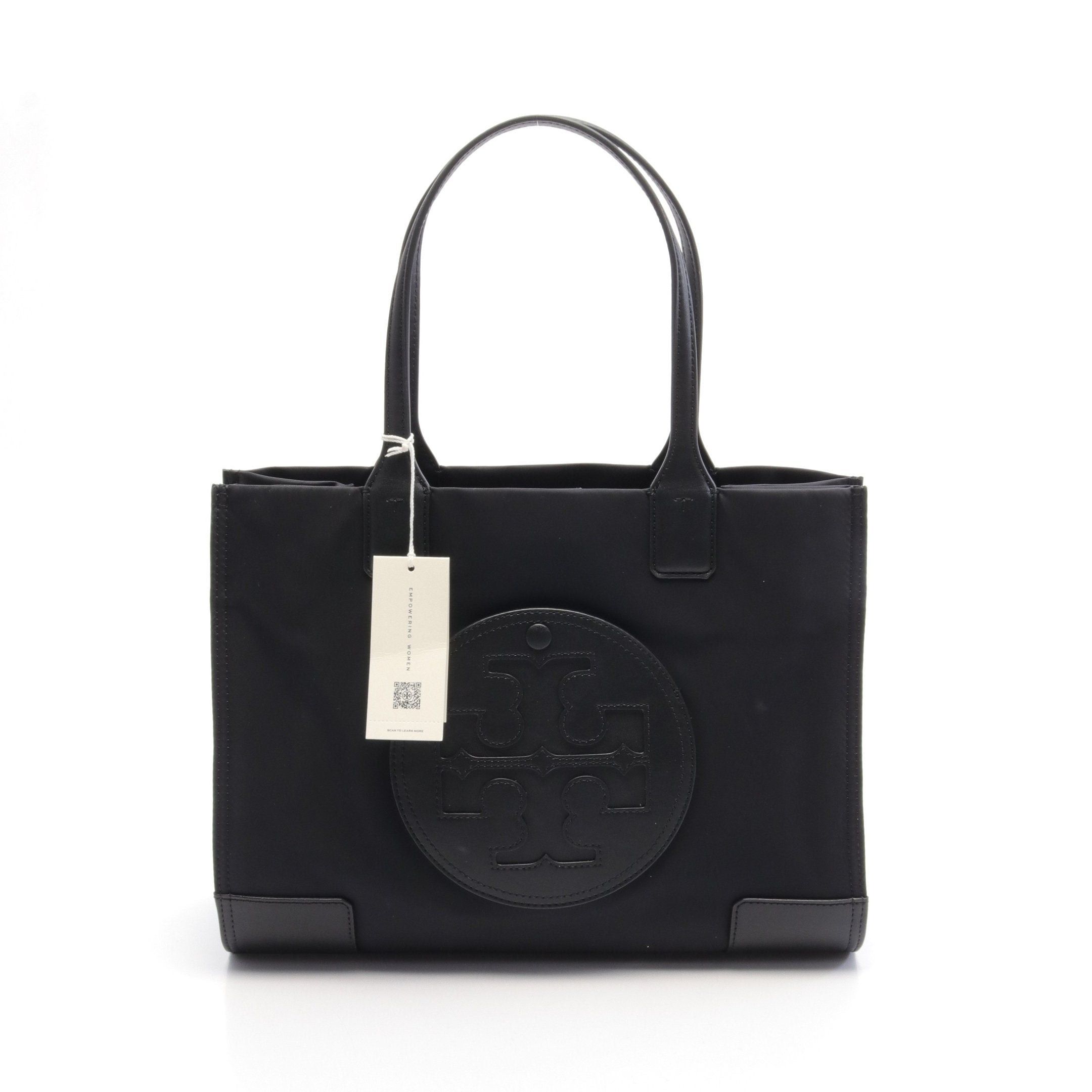 Tory Burch Tory Burch Ella Samll Tote Small Handbag Bag Nylon Fake Leather Black Size ONE SIZE - 1 Thumbnail