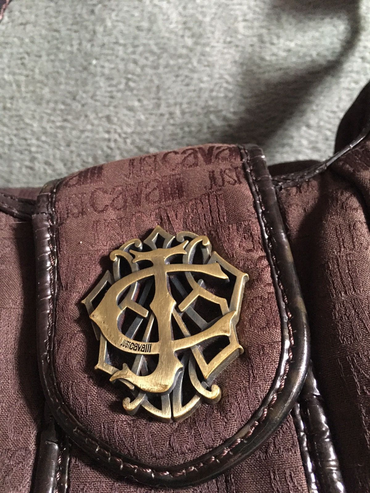 Just Cavalli × Roberto Cavalli JUST CAVALLI Brown Monogram Handbag Shoulder Bag Size ONE SIZE - 3 Thumbnail