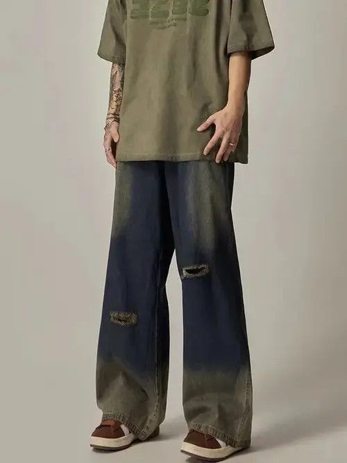 Japanese Brand × Jean High street distressed wide leg jeans Size US 32 / EU 48 - 1 Thumbnail