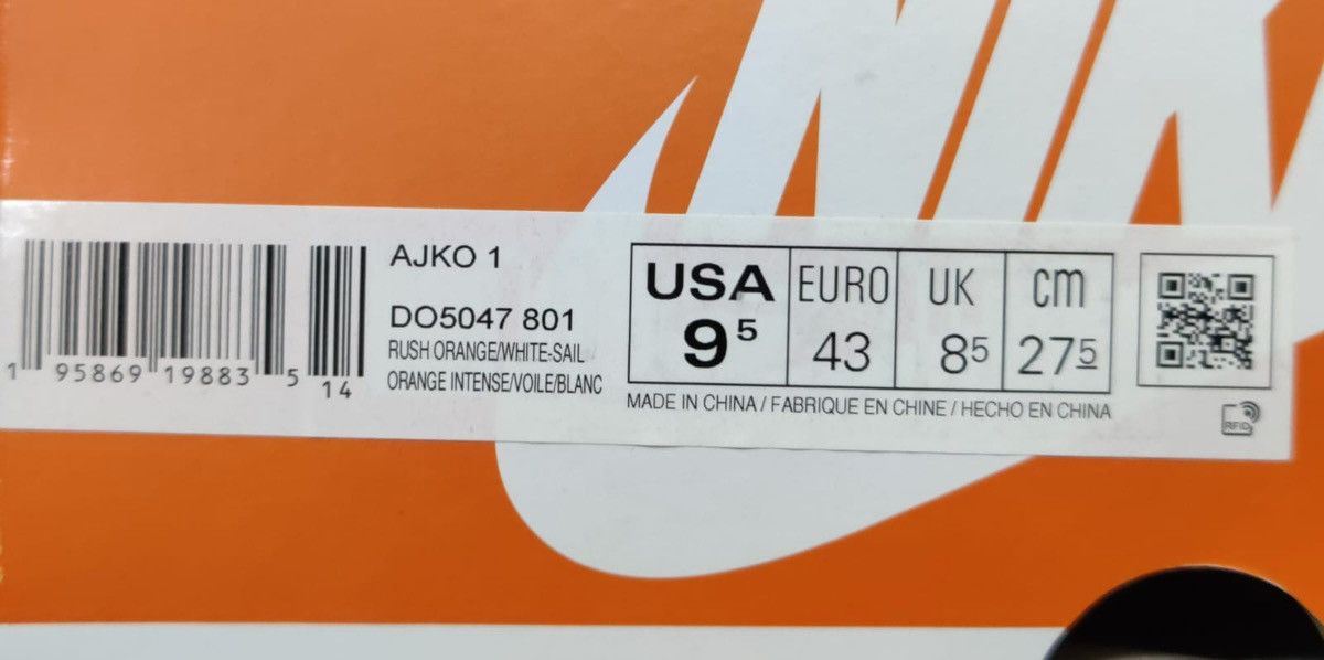 Jordan Brand Air Jordan 1 Retro AJKO Syracuse size EU 43-US 9.5 Size US 9.5 / EU 42-43 - 8 Thumbnail