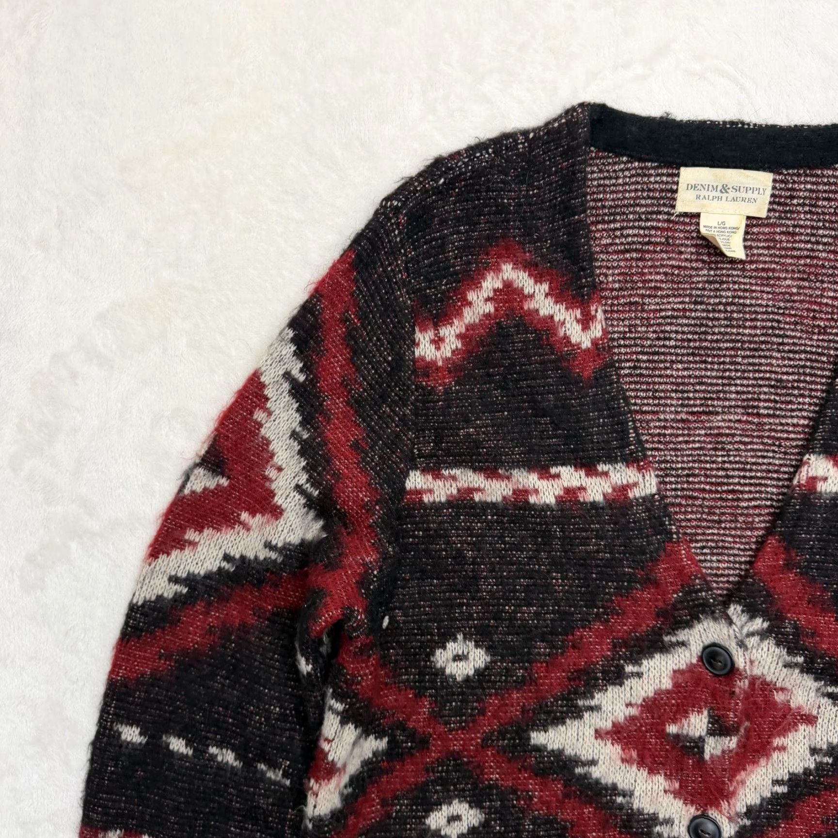 Vintage VINTAGE Denim & Supply Ralph Lauren Cardigan Sweater Womens Large Black Aztec Western Size L / US 10 / IT 46 - 5 Thumbnail