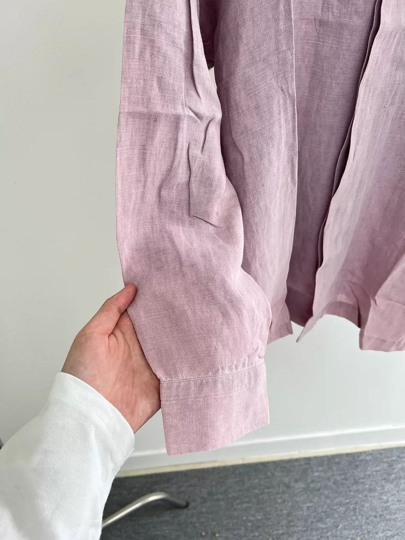 Issey Miyake issey miyake Pink purple silk linen silhouette shirt 2506-N Size US L / EU 52-54 / 3 - 4 Thumbnail