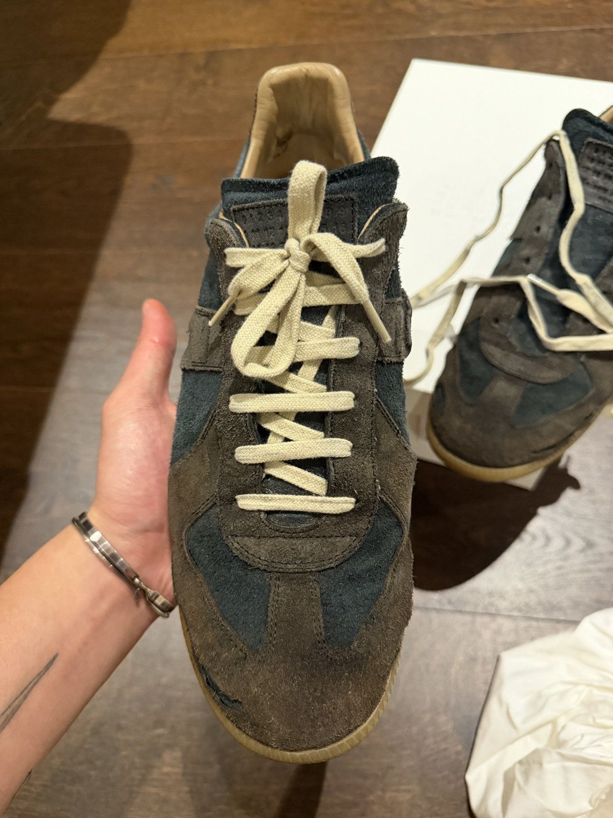 Maison Margiela Pre-distressed Maison Margiela Suede Replica GAT Black Gum Size US 11 / EU 44 - 4 Thumbnail