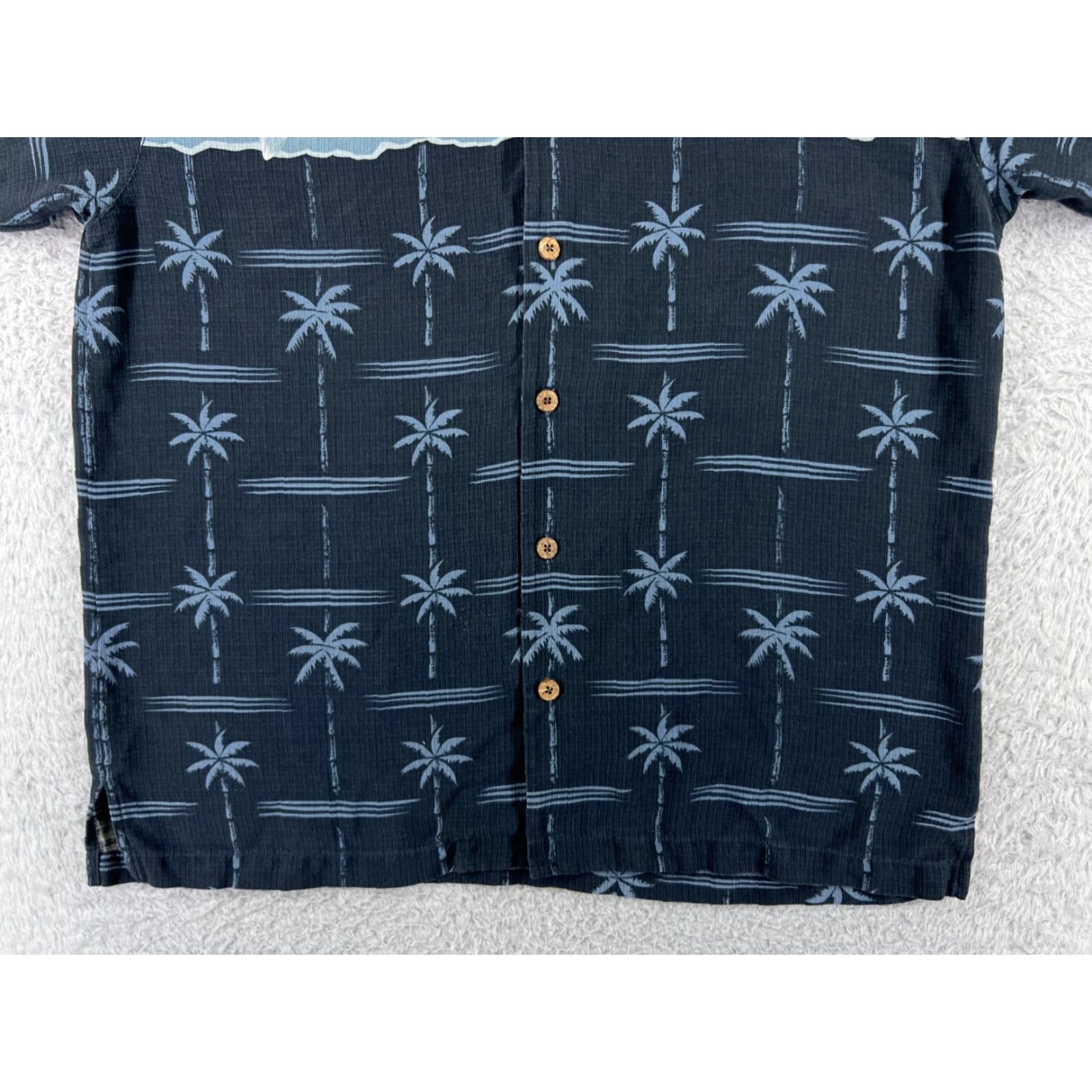 Tommy Bahama Tommy Bahama Shirt Men Medium Blue Floral Palm Tree All Over Print Silk Button-Up Size US M / EU 48-50 / 2 - 7 Thumbnail