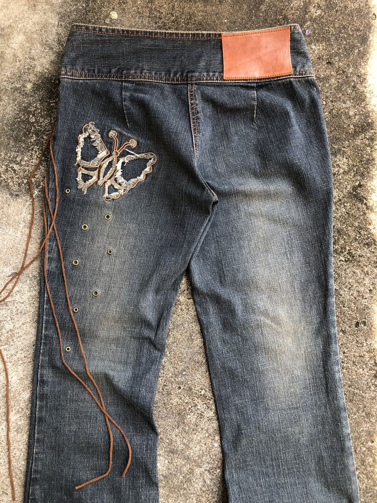 Japanese Brand Vintage Egoist Japanese Flared Denim Distressed Y2k Punk Size 28" / US 6 / IT 42 - 14 Thumbnail